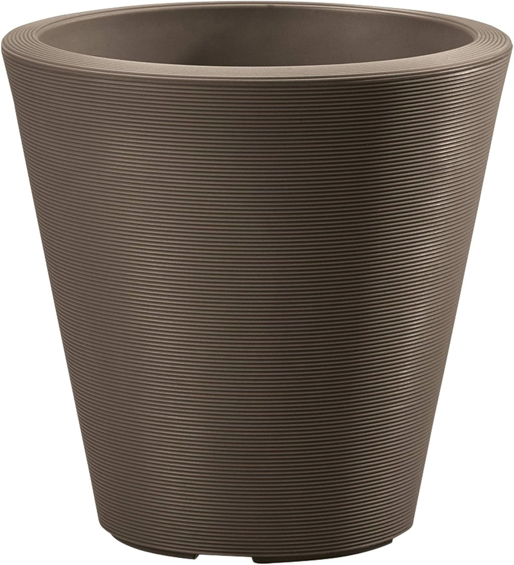 Crescent Garden Madison Planter– Weather-Resistant, Double Walled Indoor/Outdoor Plant Pot with Drain Hole – Extra Large Commercial Size Pot, 34" W (Bark)