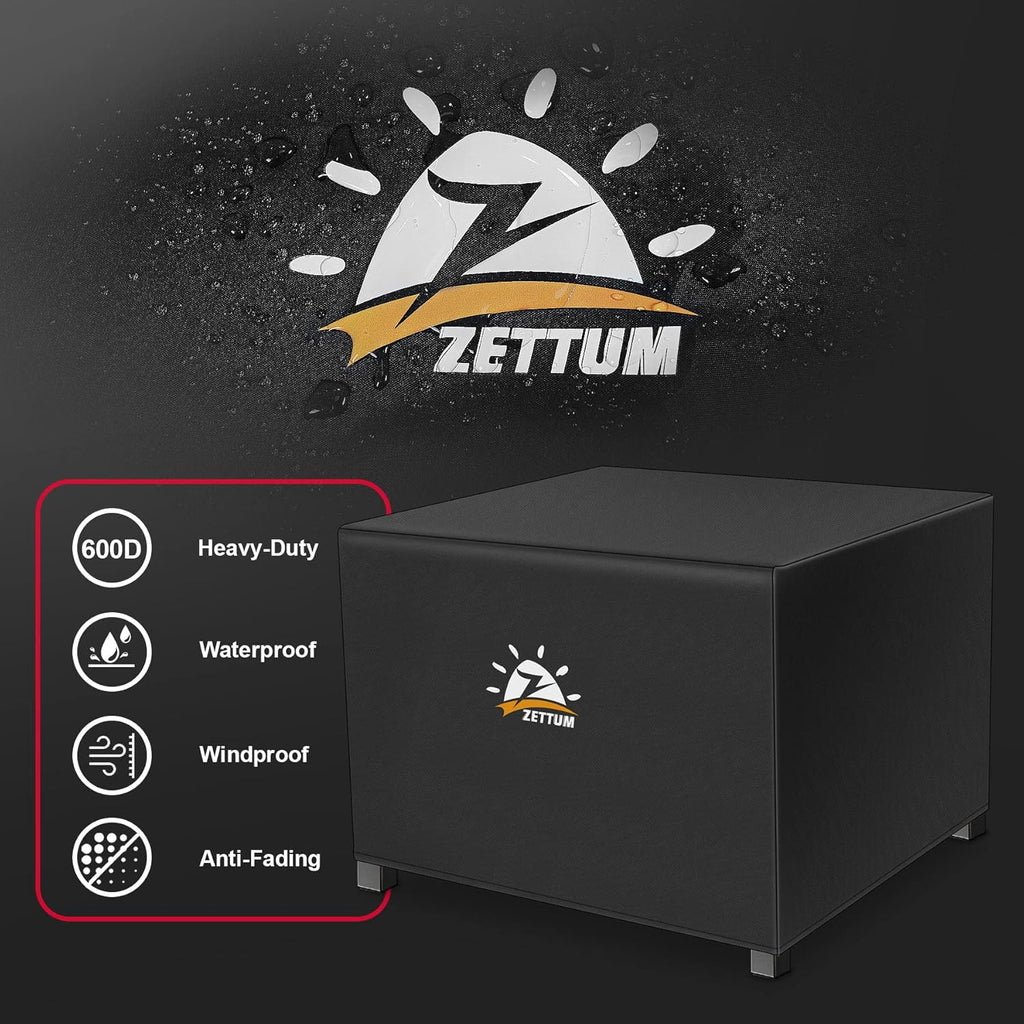 Fire Pit Cover Square 44 Inch - Outdoor Firepit Cover Heavy Duty & Waterproof, 600D Patio Fire Table Cover Gas Fire Pit Accessories Fade & Weather Resistant - 44 x 44 x 24 Inch