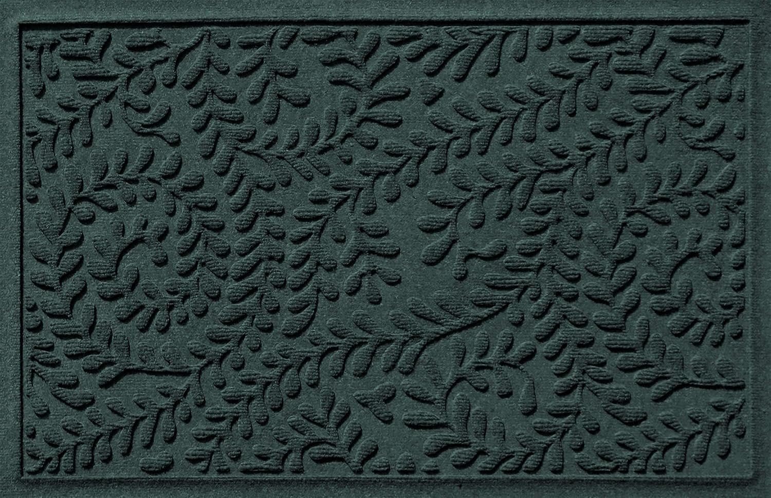 WaterHog Indoor/Outdoor Door Mat, 2' x 3', Made in USA, Durable & Skid-Resistant Front Door Rug, Decorative, Water-Trapping & Heavy-Duty Entryway Floor Mat For Your Home, Boxwood Collection, Evergreen