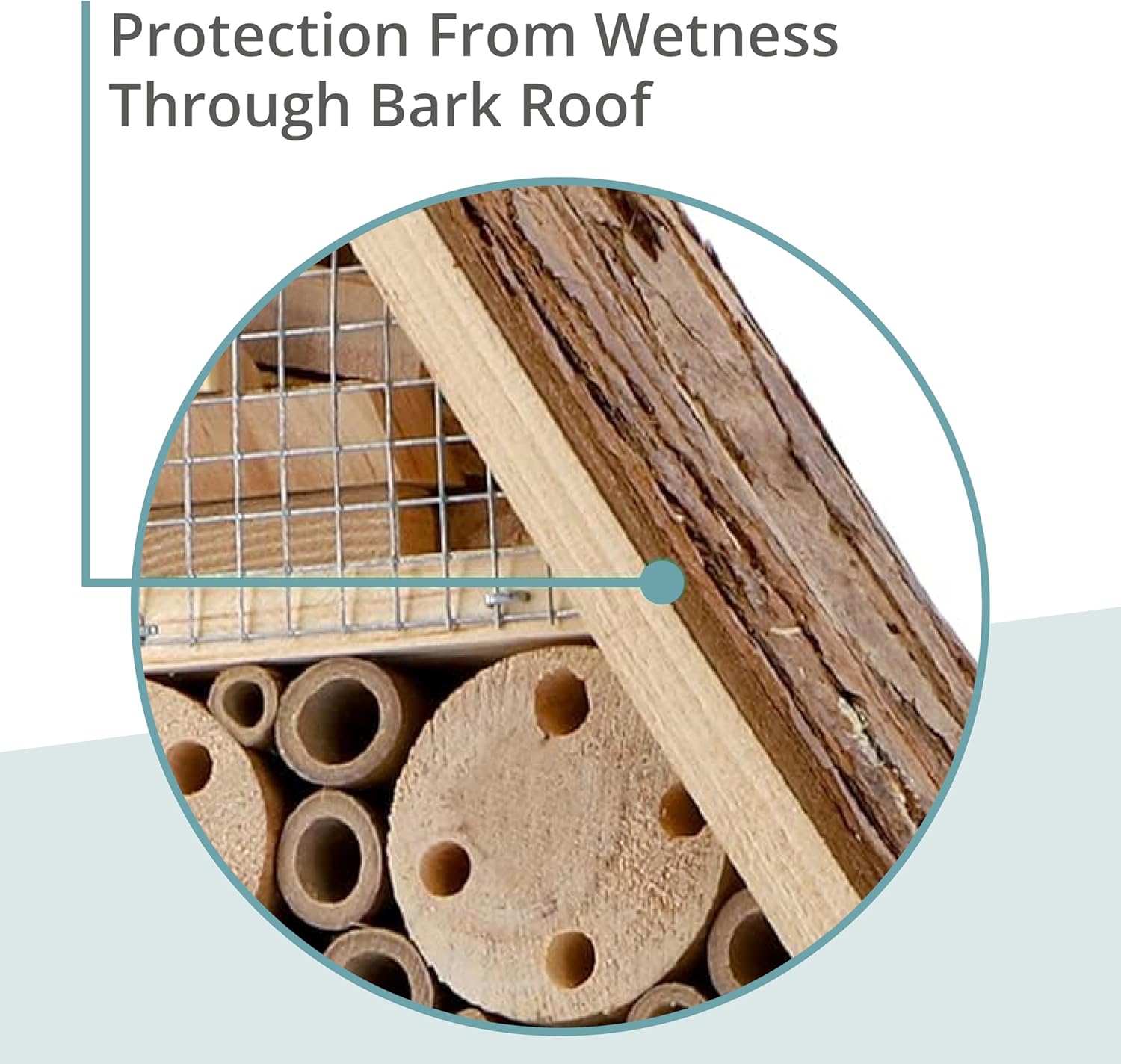 I Large Insect Hotel with bark roof Natural, Weatherproof, Insect House Made of Natural Wood for Bees, Ladybugs, lacewings, Butterflies, bee Hotel, Nesting aid for Hanging