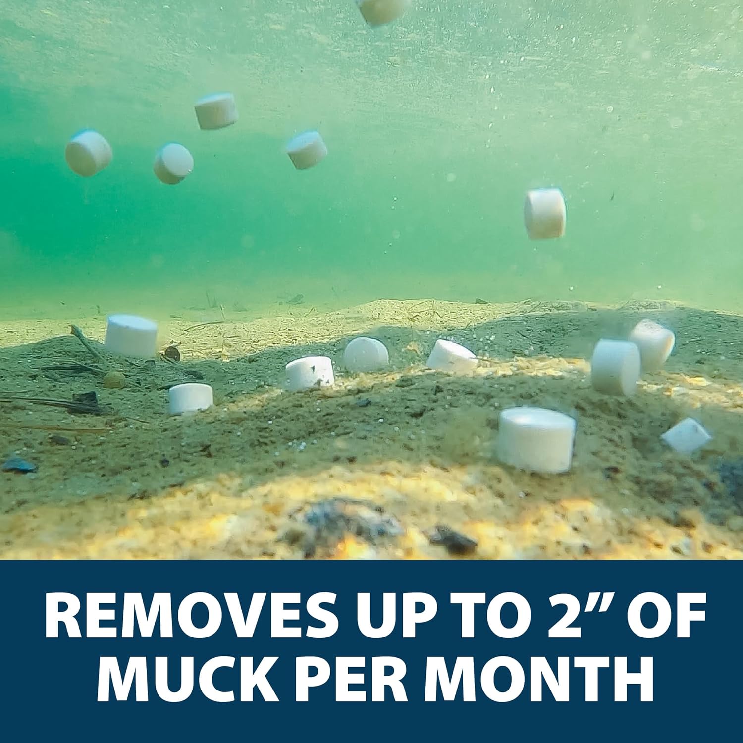 Airmax MuckAway, Natural Pond Muck Remover, Cleans & Clears Away Muck & Sludge, Easy to Use Bacteria & Enzyme Tablets, Safe for The Environment, Treats up to 1 Acre, 3 Month Supply, 36lbs