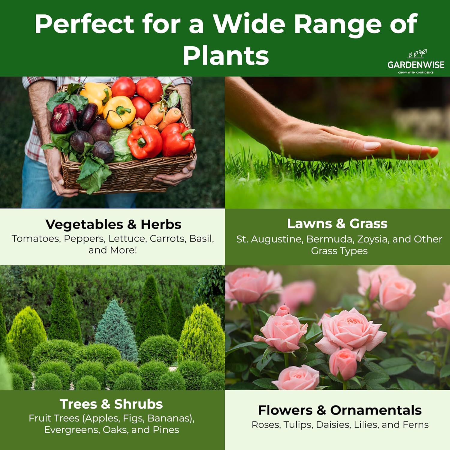 13-13-13 Slow Release Granular Fertilizer – All Purpose Plant Food 13 13 13 for Outdoor Grass, Vegetables, Roses, Flowers, Shrubs, Trees. Lawns, Gardens, Potted Plants (10 quarts)