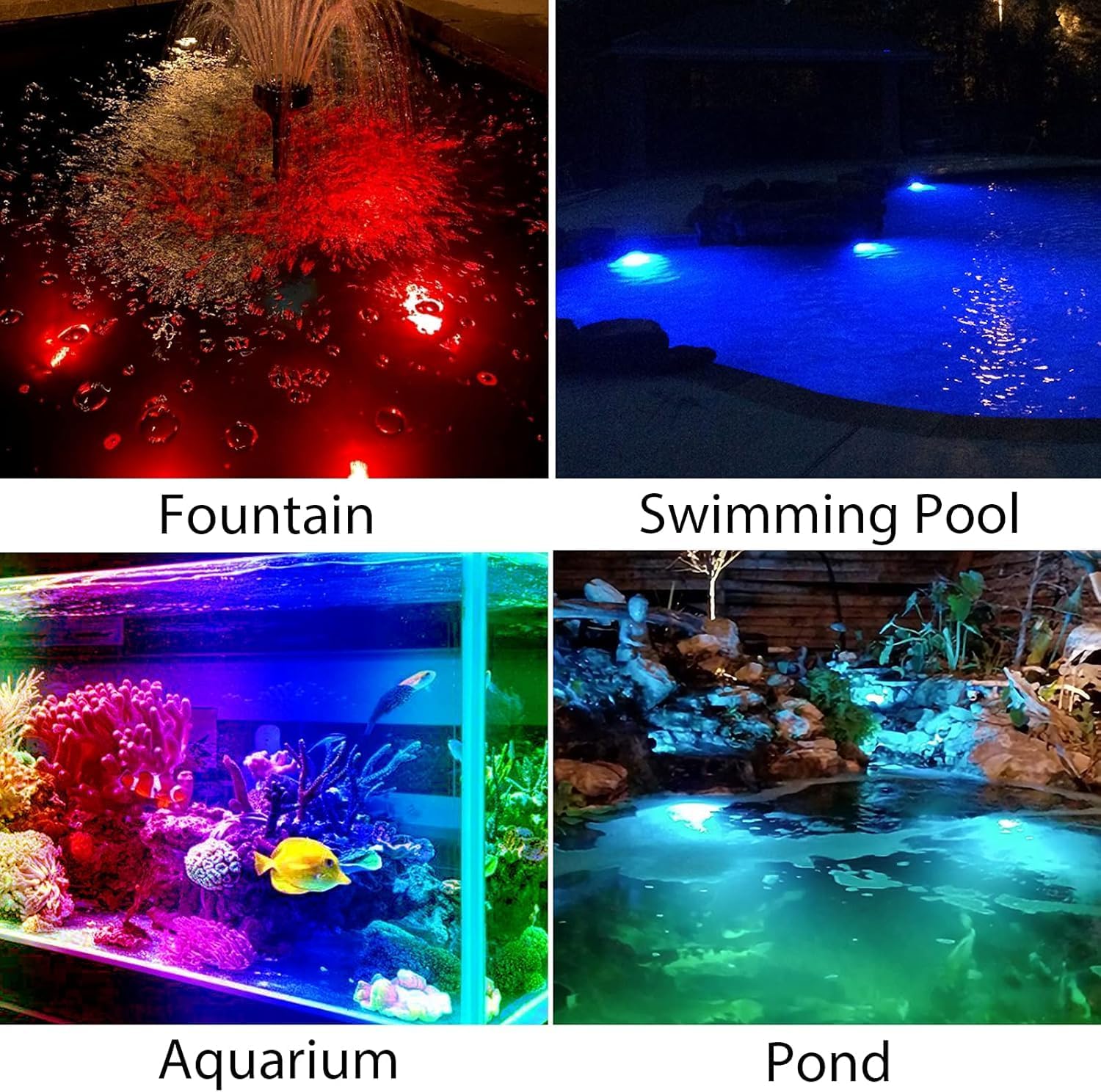 Solar Pond Lights, 18 LED Super Bright RGB LED Underwater Spotlights Color Changing Submersible Pond Light IP68 Waterproof Fountain Lights for Fish Aquarium Tank Garden Yard Pool (2-in-1)