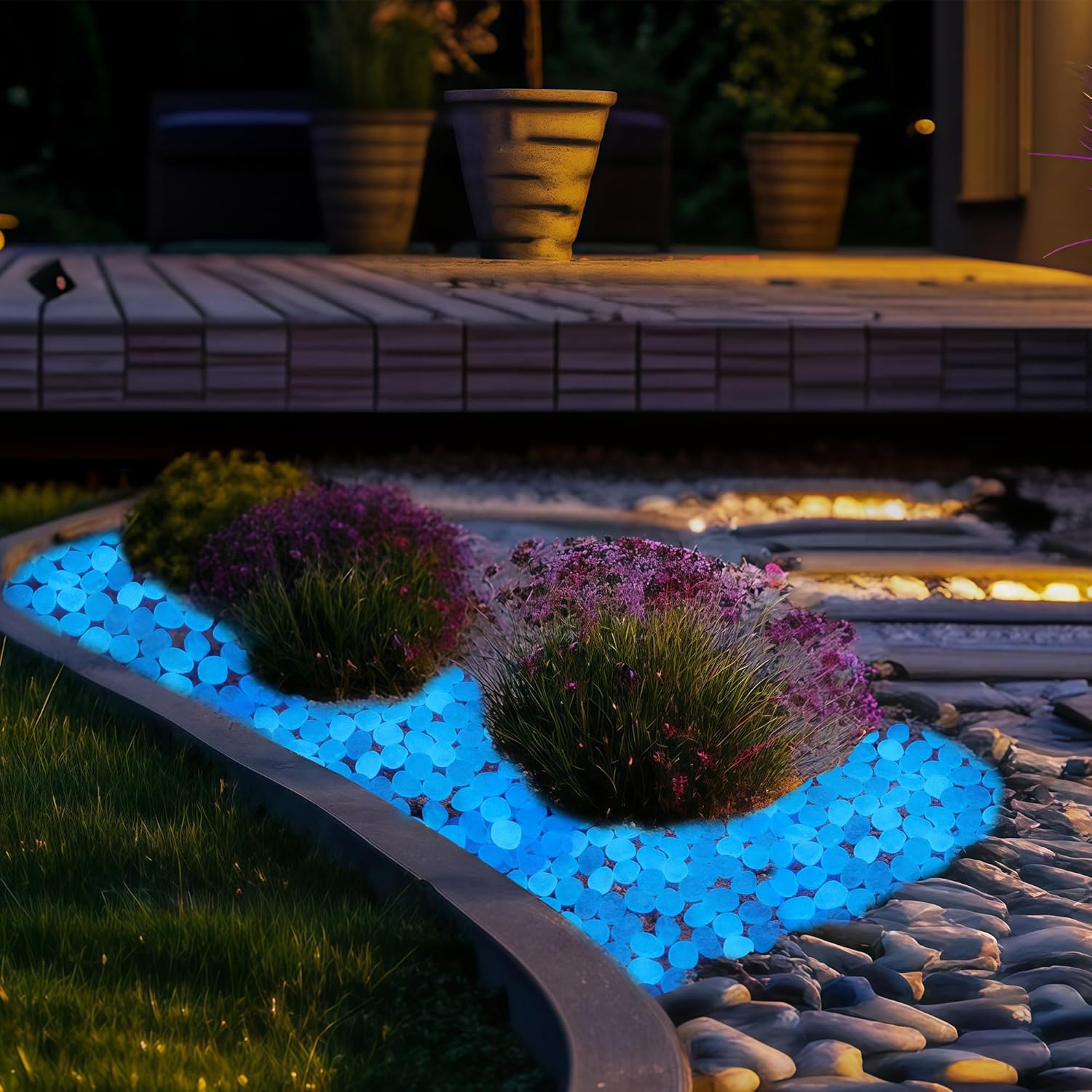 Glow in The Dark Fish Tank Rocks,Glowing Rocks Stones Resin Glow in Dark Pebbles for Outdoor Garden, Fish Tank, Aquarium, Landscaping,Driveway Decoration,White 1.4 Lb