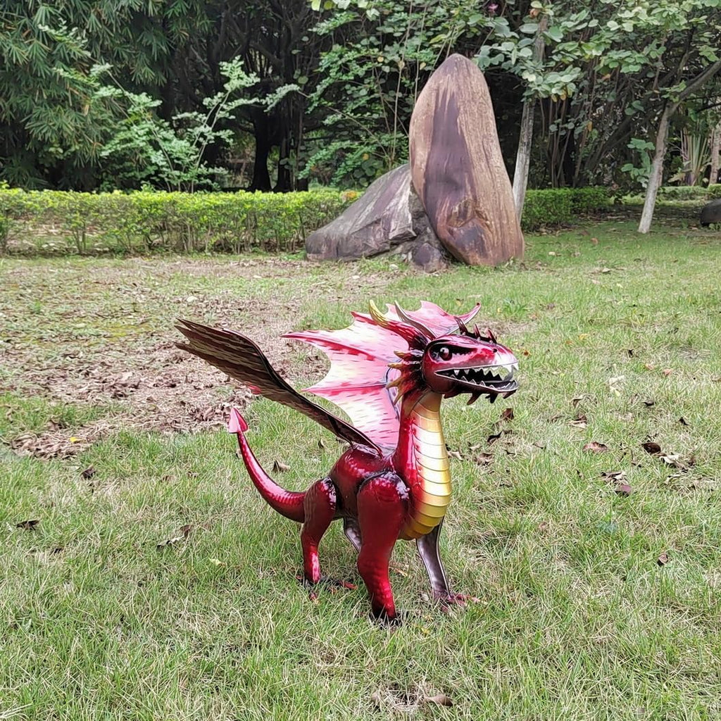 Decorative Fiery Red Dragon Figurine, Vasuki The Dragon Statue, Design Tales of legendia Flying Dragon Statue, The Dragon of Mythical Castle Garden Statue