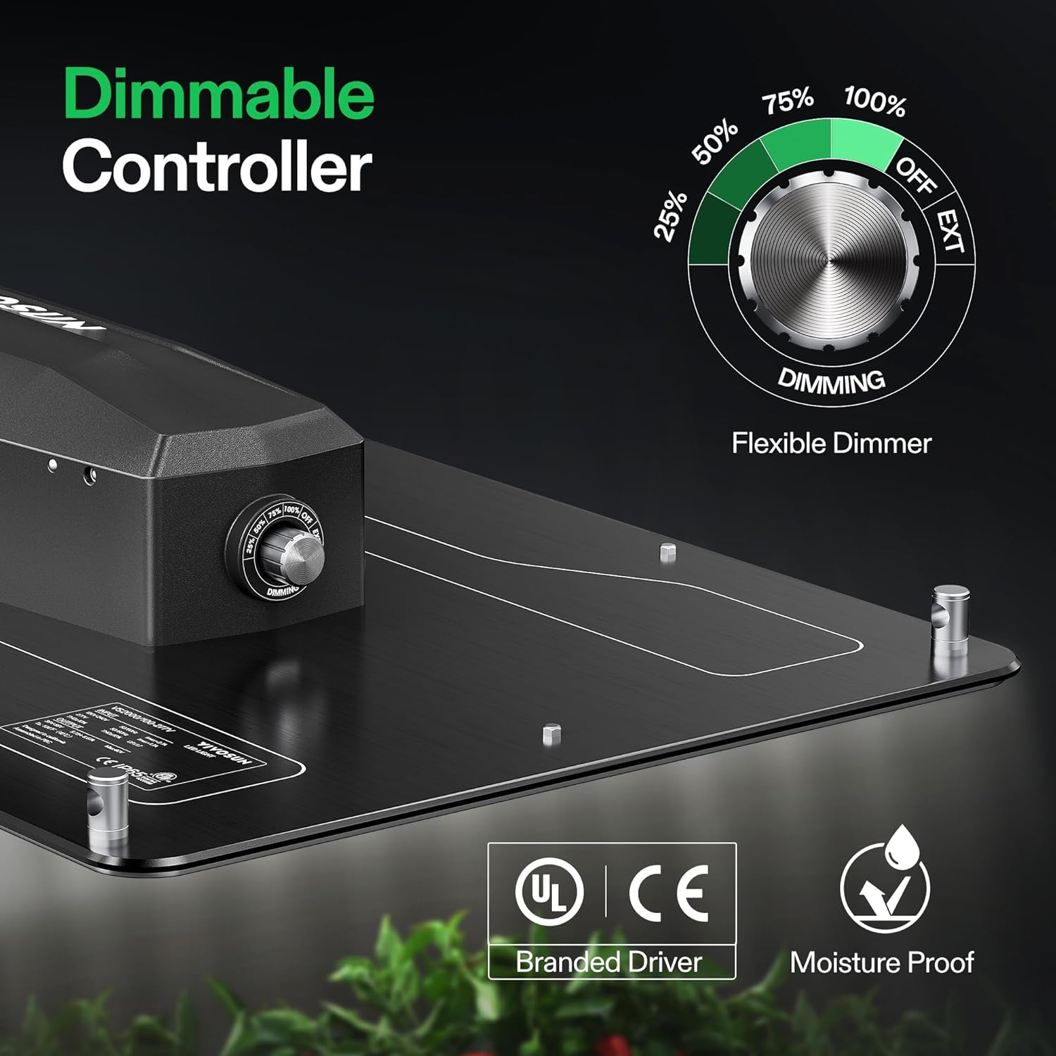 VIVOSUN VS2000 LED Grow Light with Full Spectrum Diodes & Brand Driver Dimmable Lights Sunlike for Seedling Veg & Bloom Plant Grow Lamps for 2x4/3x3 Grow Tent