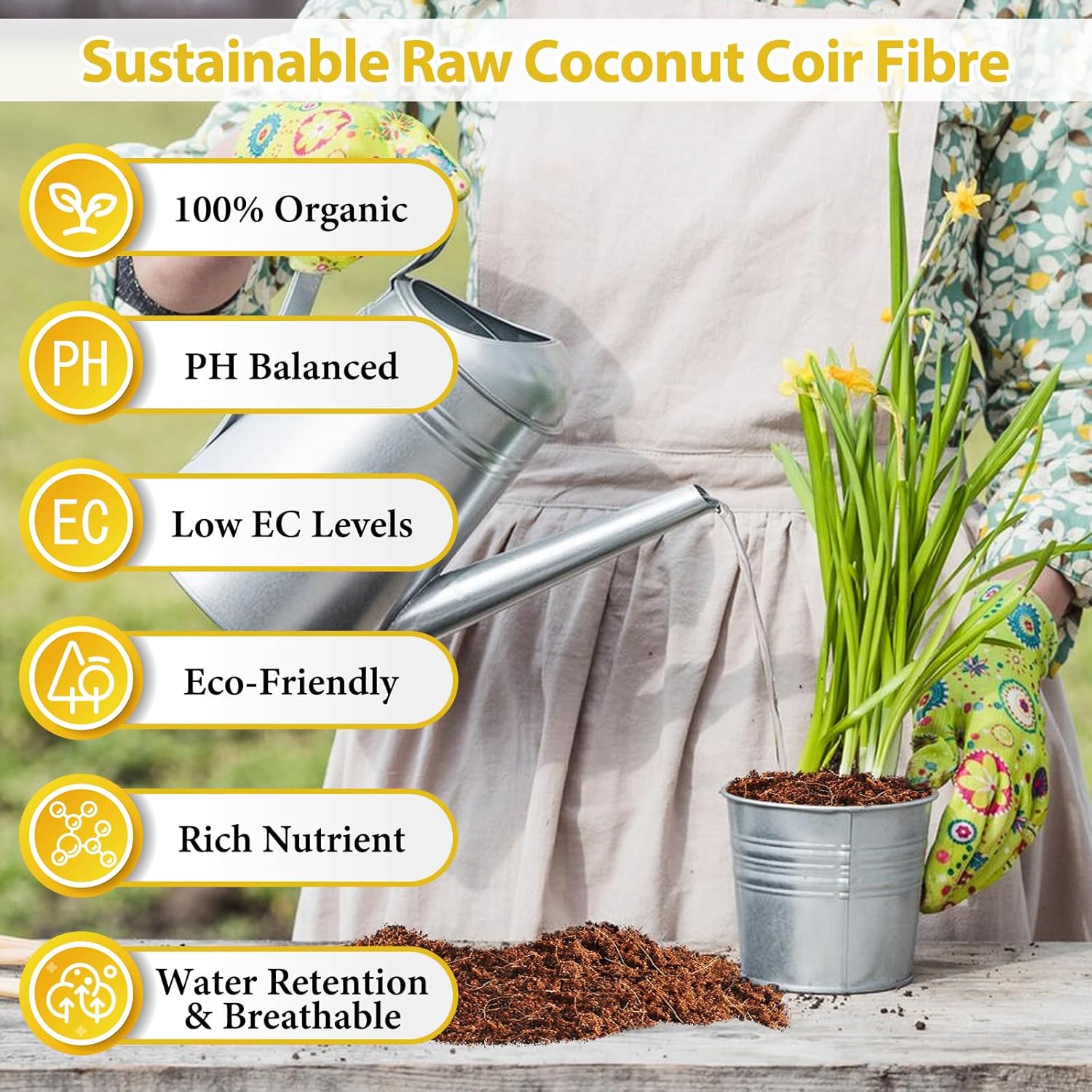 Legigo Pack of 3 Organic Coco Coir Bricks- 100% Natural Compressed Coco Peat Brick Coconut Fiber Substrate with Low EC& pH Balance, Coir Plant Soil Enhance Root Growth for Herbs, Flowers, House Plants