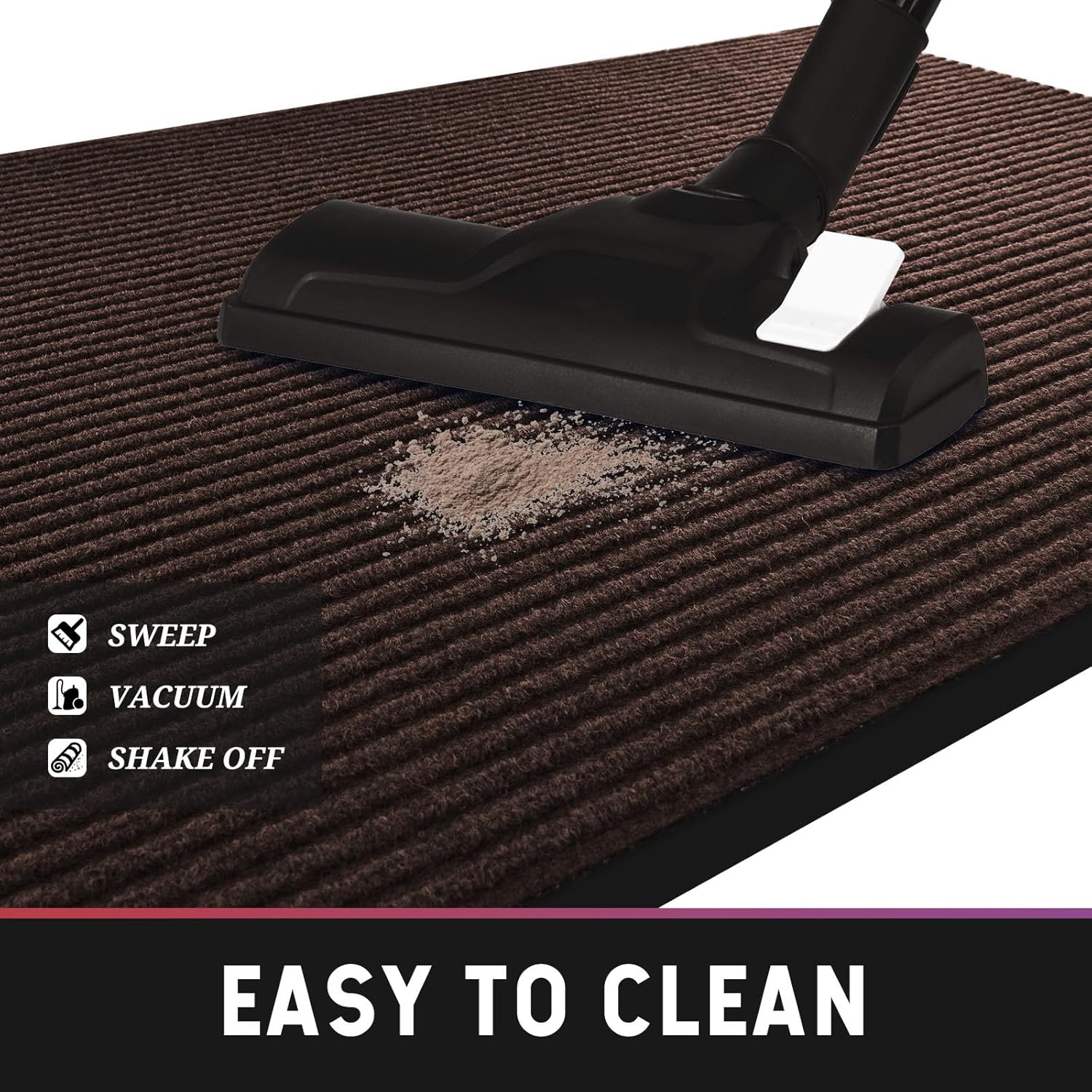 fani 2 PCS Heavy Duty Large Outdoor Indoor Entrance Doormat Brown Waterproof Low Profile Entrance Rug Front Door Mat Patio Anti-Skid Rubber Back, 31x47 inch (Brown)