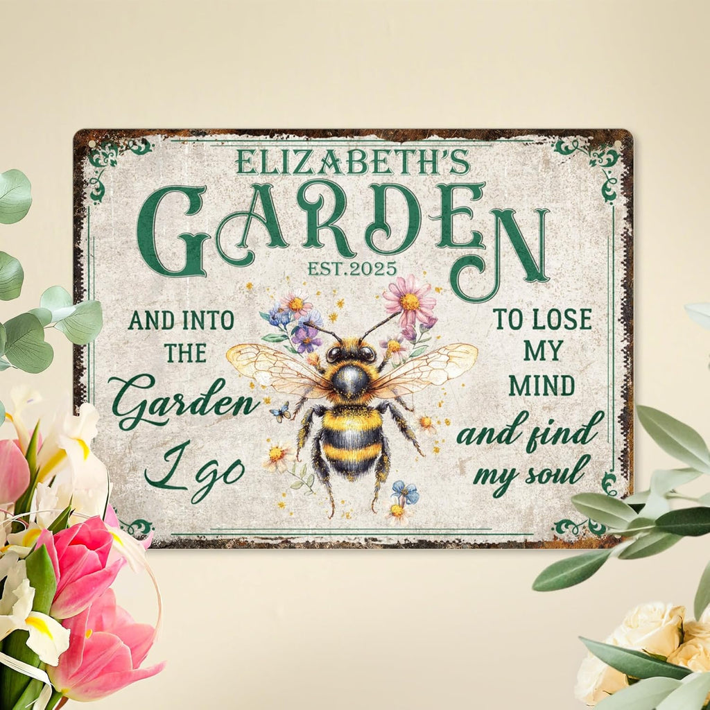 Custom Sign, Personalized Metal Signs, Customize for Office, Business, Workplace, Office, Home, Delivery Signs, Metal Sign With Your Own Image, Text,Photo, Pets, Kids Art Made in USA (Garden 01)