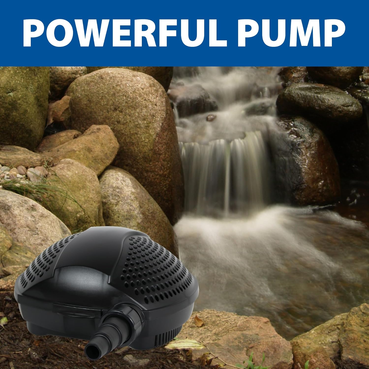 The Pond Guy SolidFlo G2 Submersible Pump for Small Ponds, Water Gardens & Waterfalls, Quiet, Durable, and Efficient Flow, Easy DIY Setup, 2650 GPH