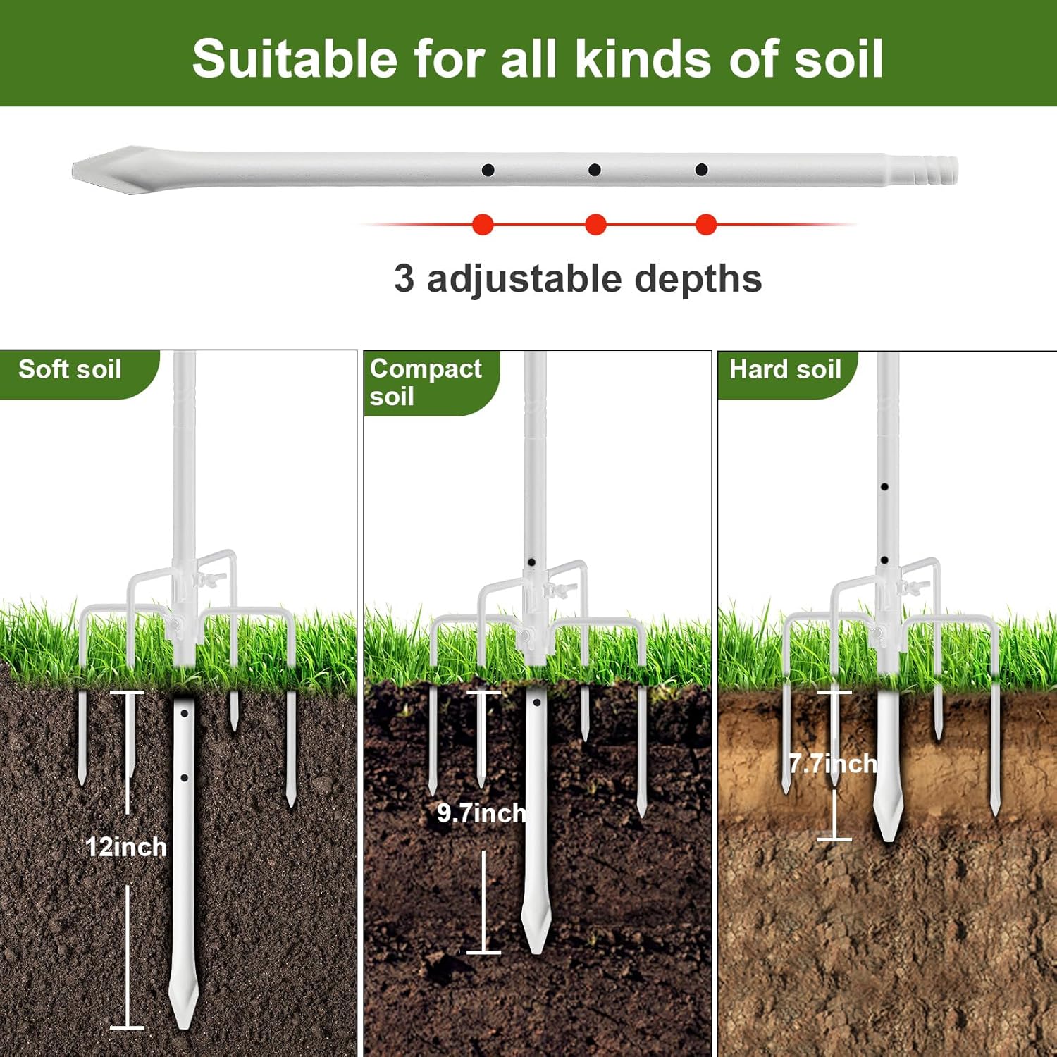 Bird Feeder Pole with Shepherds Hook - Heavy Duty Hummingbird Feeder Stand with 5 Prong,78" Adjustable Rustproof Garden Hooks Outdoor for Hanging Birdfeeder,Wind Chimes,Lanterns,Solar Lights,White