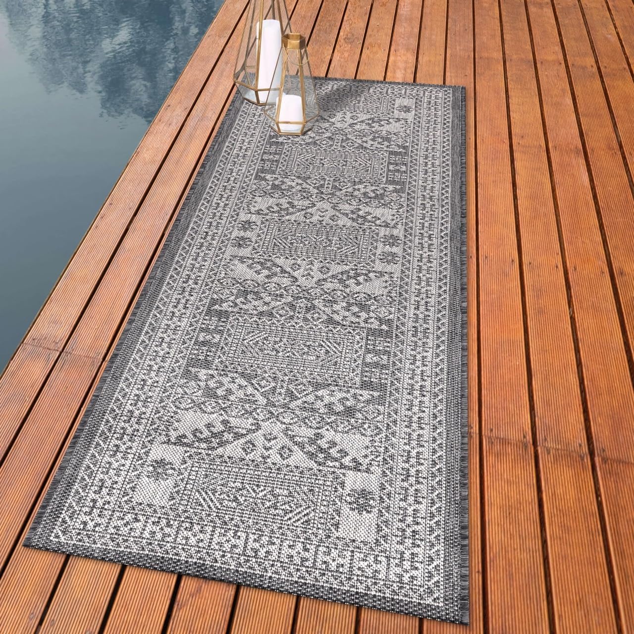 Keen Home Design Terrace Outdoor Runner Rug - 2x12 Washable Indoor/Outdoor Rug for Patio, Kitchen, Balcony, Beach, Garden, Deck and Porch, Size: 2'2"x11'10"