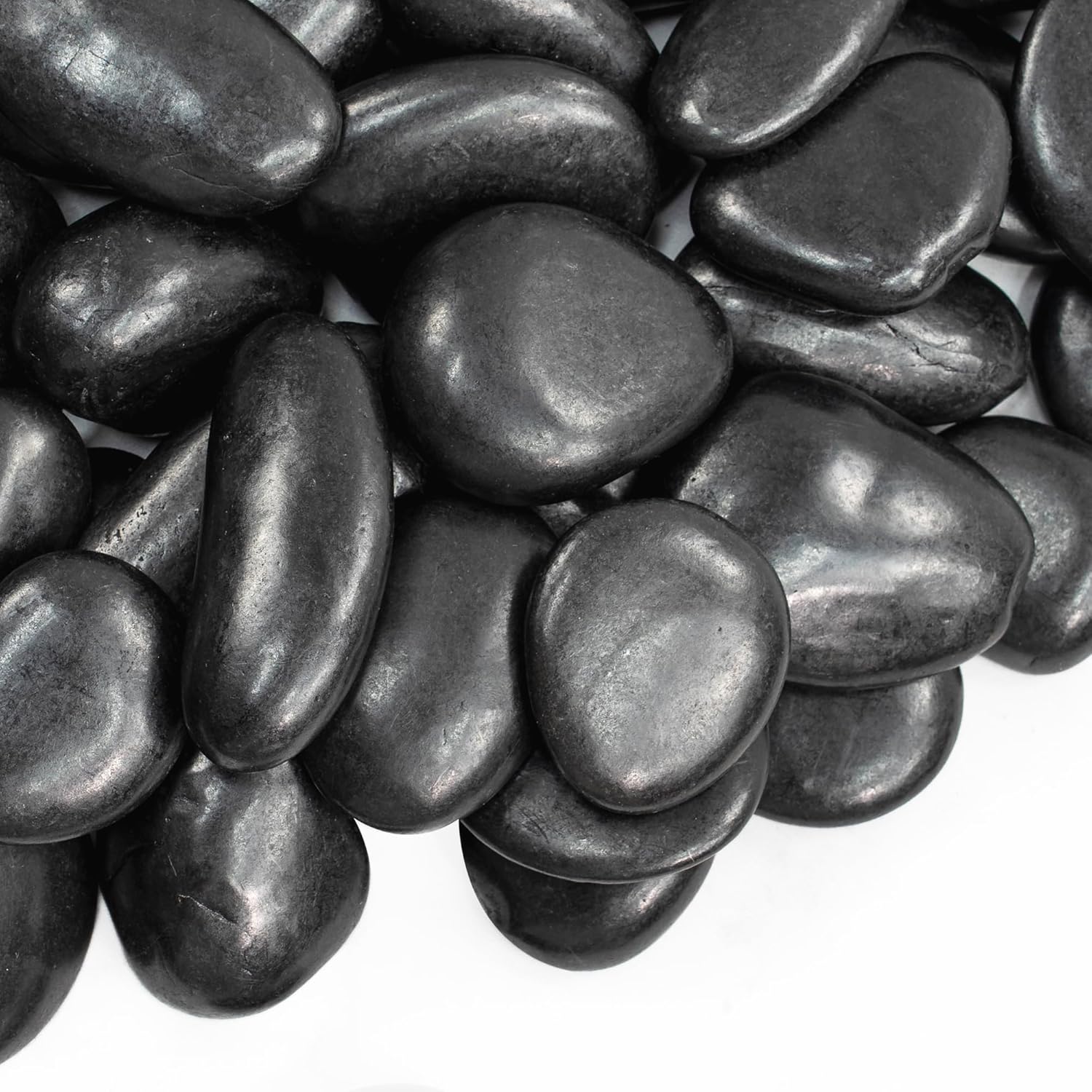 5lbs Large Pebbles for Indoor Plants, 2-3 Inch Natural Black River Rocks for Aquarium, High Polished Decorative Stones for Vase Filler Fish Tank Landscaping Garden