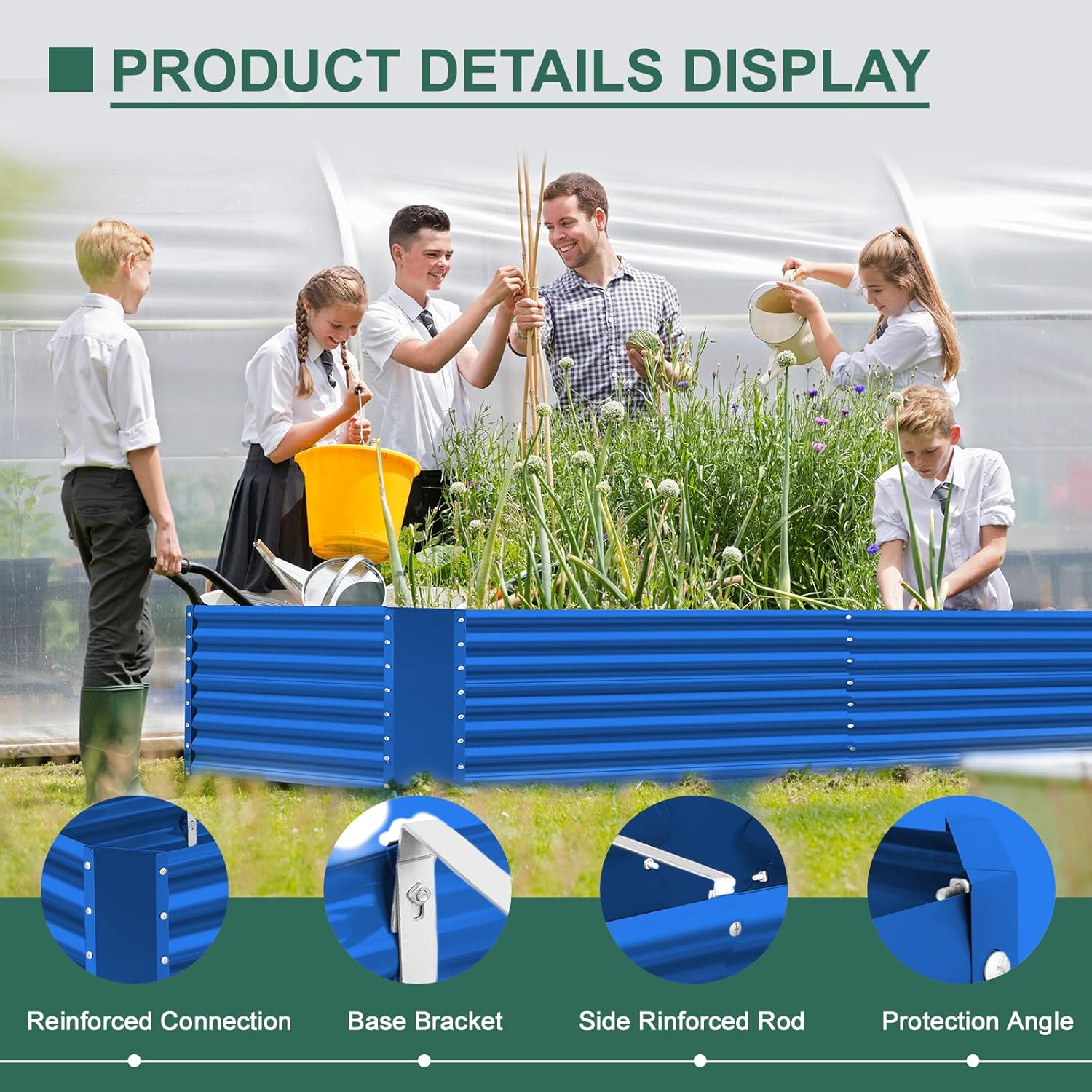 Land Guard 6x3x3ft Rectangular Galvanized Raised Garden Beds, Large-Capacity Metal Planter Box Outdoor, Durable Deep Raised Garden Bed 3ft Tall, Raised Beds for Gardening Vegetables, Royal Blue