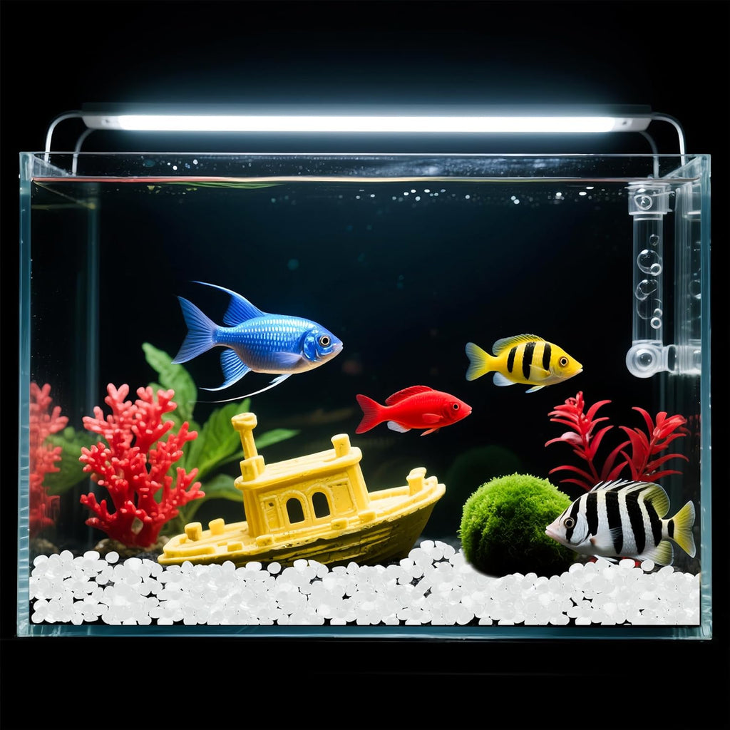 Glow in The Dark Rocks Outdoor Garden Pebbles Stones, 2.2Lbs White Fish Tank Glow Rocks Resin Glowing Pebbles for Garden/Aquarium/Planter/Walkway/Driveway