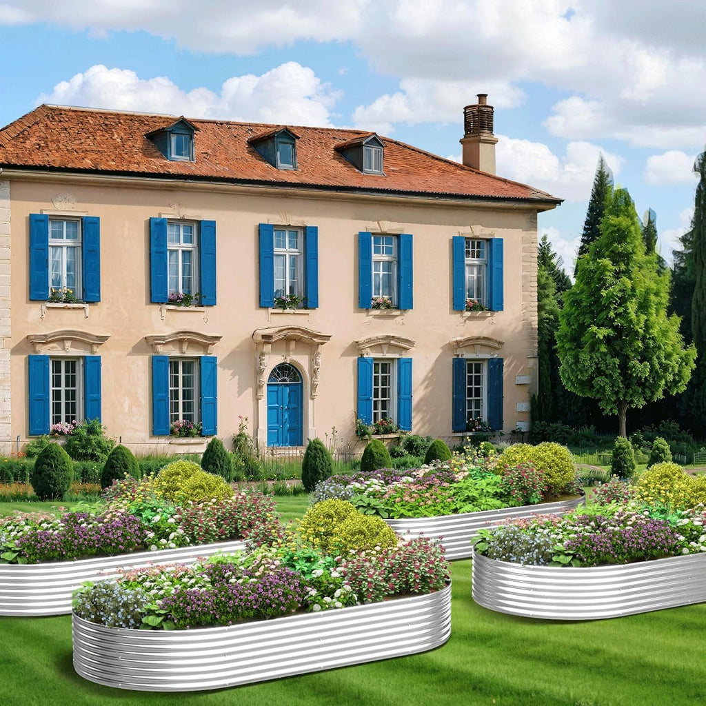 4 Pack Galvanized Raised Garden Bed Outdoor,Metal Garden Bed for Vegetables,Steel Raised Beds for Gardening,Above Ground Garden Box for Flower-35x20inch