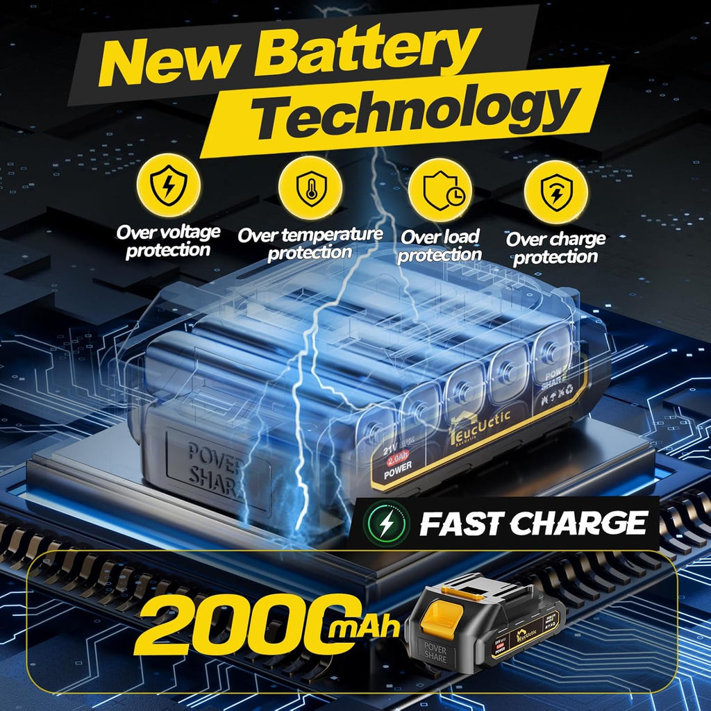 Cordless Electric Chainsaw, 6-Inch Mini Chainsaw 21V with 1 Battery, Battery-Powered Handheld Saw for Tree Trimming & Garden Maintenance