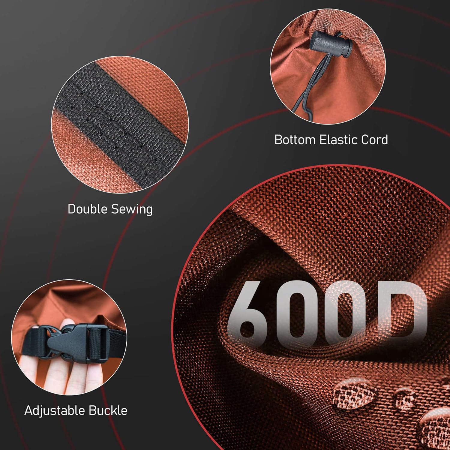 Fire Pit Cover Square 32 Inch - Outdoor Firepit Cover Heavy Duty & Waterproof, 600D Patio Fire Table Covers Gas Fire Pit Accessories Fit 32" Yaheetech Firepit Brown - 32 x 32 x 16 Inch