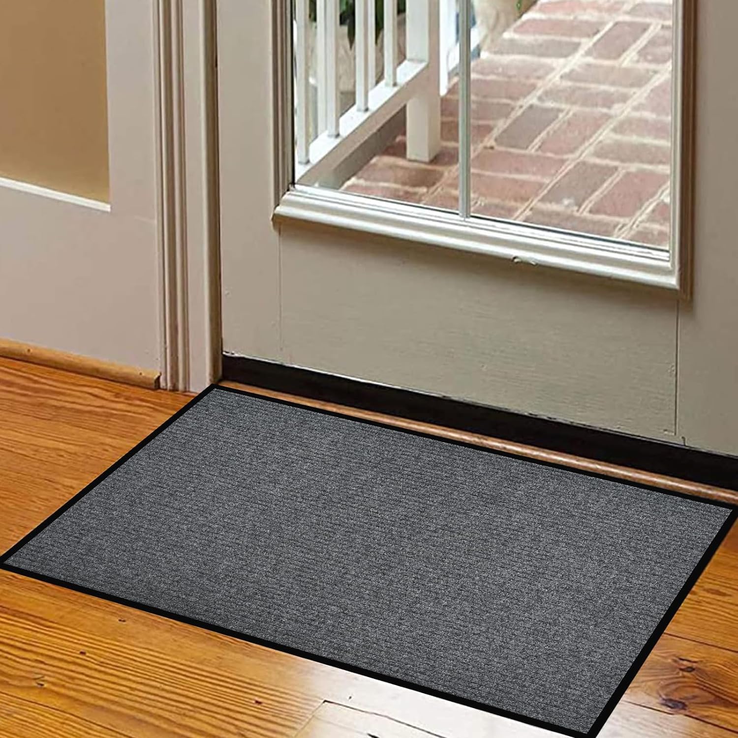 Profile Rubber Door Mat, 72x48inch, Heavy Duty, Entrance Doormat, Indoor and Outdoor, Waterproof, Easy Clean Shoe Scraper, Home Rug Welcome Mats for Entryway, Patio, Porch(Light Grey)