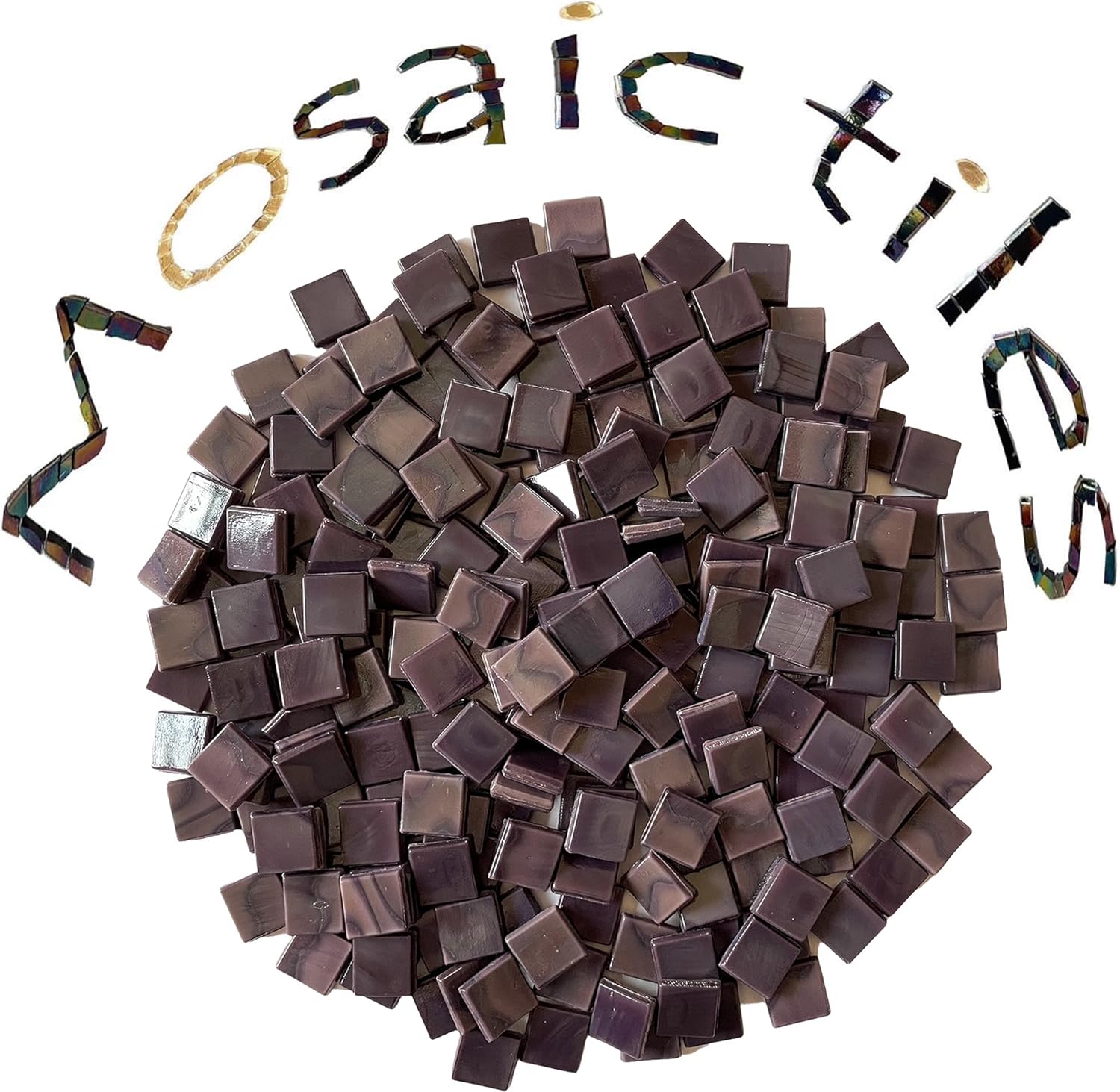 SMEIINIK 1.1lb Bulk Single Iridescent Color Mosaic Tiles for Crafts, Glass Mosaic Pieces for Mosaic Puzzles, Stained Glass Tiles for Mosaic DIY, Mosaic Making Supplies(AJ46-27)