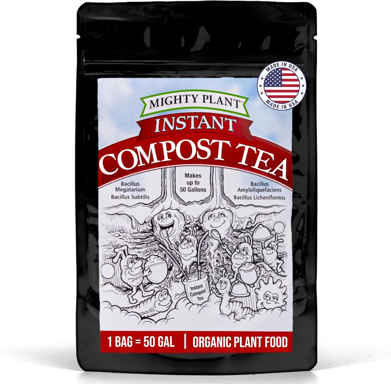 Organic Instant Compost Tea (5 oz) – Probiotic Plant Food Bloom Booster & Yield Booster for Hydroponics & All Gardening Types | Microbial Formula Converts Amino Acids for Enhanced Growth (5, Ounces)