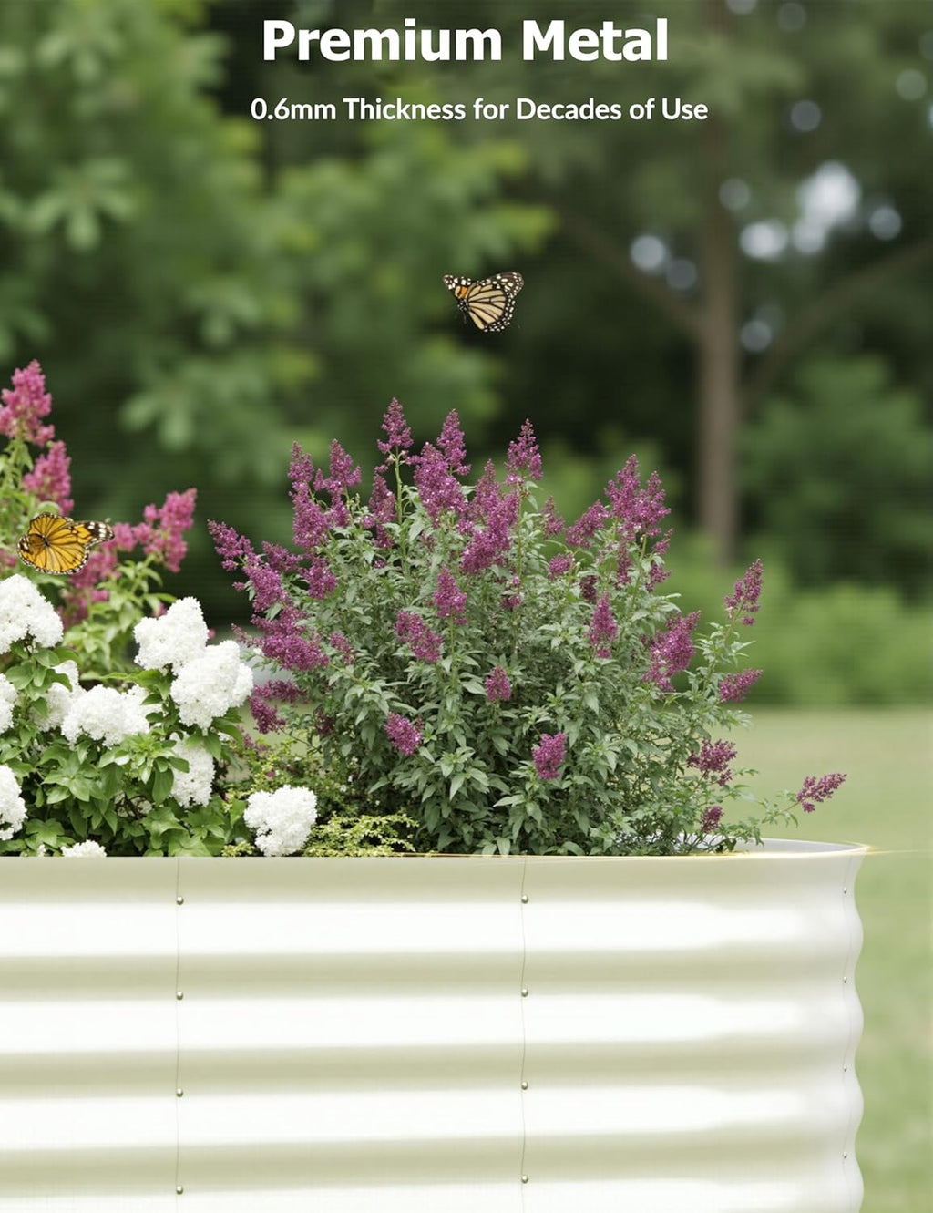 2 Pcs Raised Garden Beds Outdoor 6x3x2 ft - Galvanized Steel Planter Box for Vegetables, Flowers, Rust-Resistant Garden Box, Easy Assembly Raised Beds, Durable Planters for Outdoor Plants, Beige