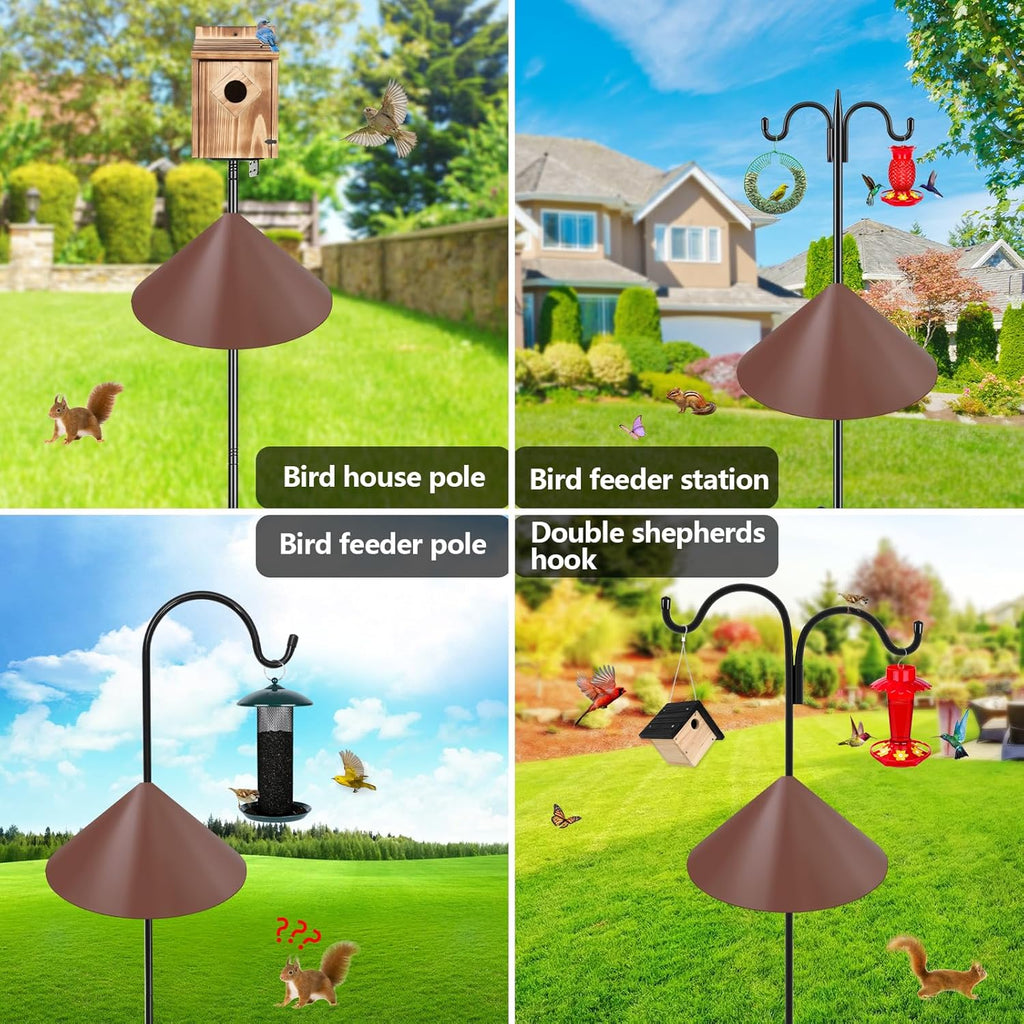 Gtongoko 19 Inch Squirrel Baffle for Bird Feeder Pole Squirrel Guards for Shepherds Hook Stopper for Bird Feeders Brown 1 Pack