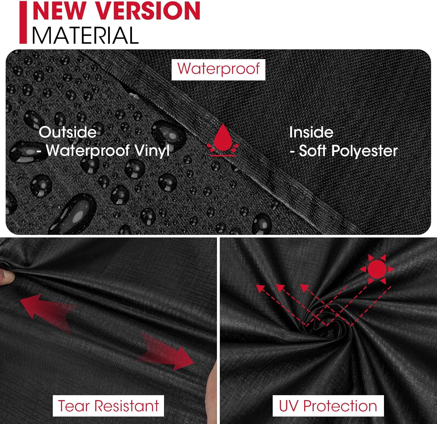 Unicook Firepit Cover Round 36 Inch, Waterproof Fade Resistant Outdoor Fire Bowl Cover with Handles & Drawstring, Fits Patio Fire Pits up to 34" Dia, Black