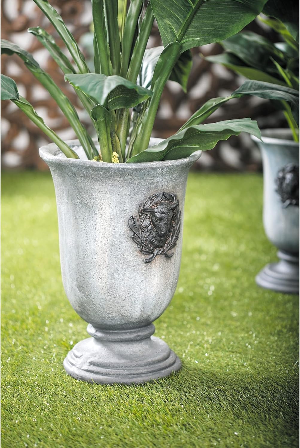 Studio 350 Grey Resin Rustic Planter 16 x 11 x 11-11 x 11 x 16Round