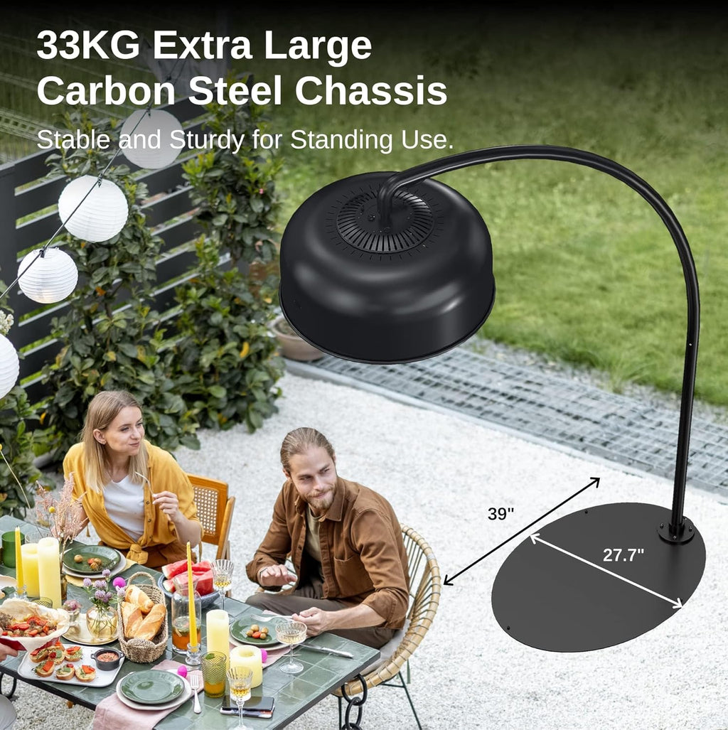 EAST OAK Outdoor Heater 3000W, Electric Arch Patio Heater for Commercial Use, Electric Infrared Heater with 3 Heat Settings, IP65 Waterproof & Dustproof Remote Control,Black 240V