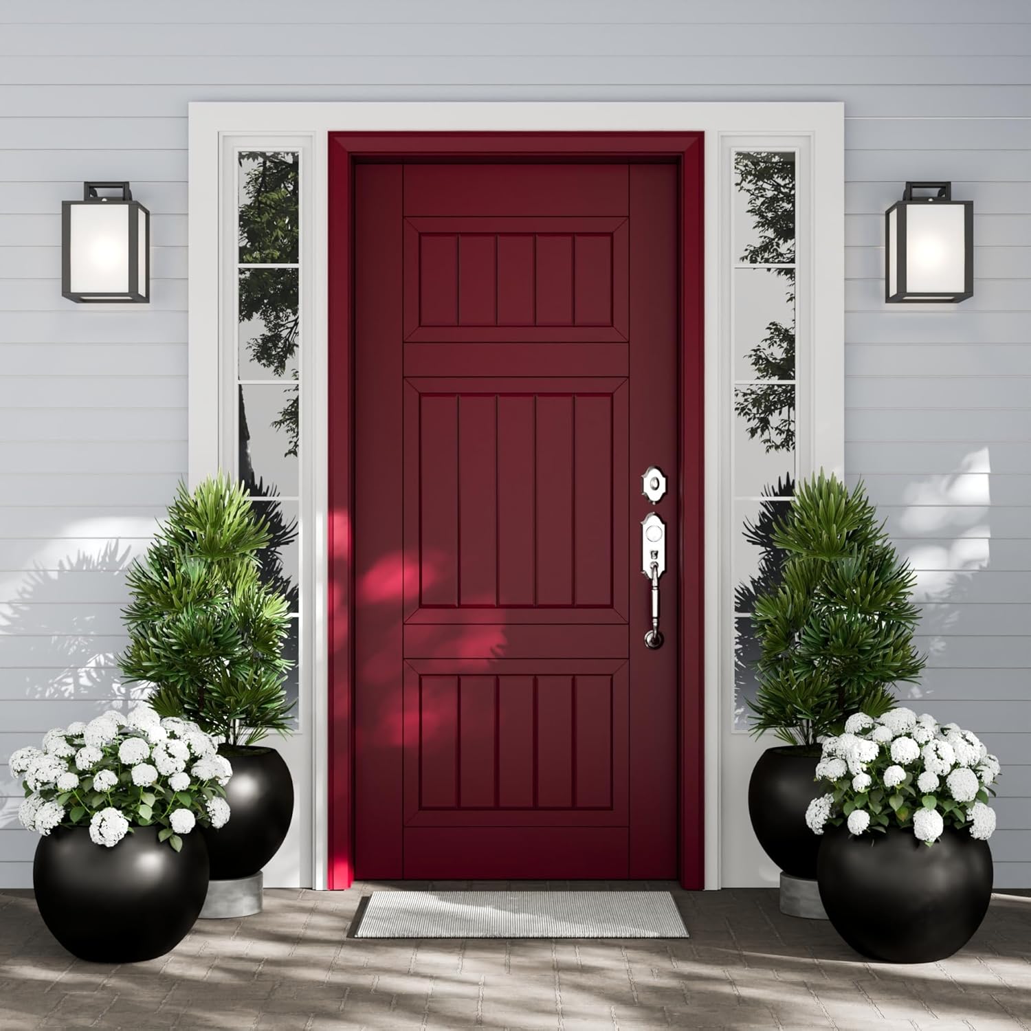 DTY Signature Mount Sherman Lightweight Durable Modern Fiberstone Sphere Planter for Indoor & Outdoor Drainage Hole & Rubber Plug Weather Resistant, 17" H x 21" Dia 14.4" Pot Opening - Large, Black