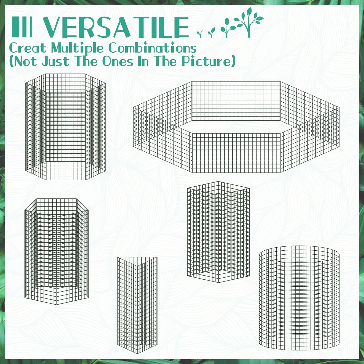 10 Packs 24"x 12" Large Wire Plant Protectors Wire Plant Cages Mesh Plant Cage Chicken Wire Cloche with Ground Stakes and Nylon Ties Protect Plants,Garden,Shrubs and Vegetables from Animals-30PCS