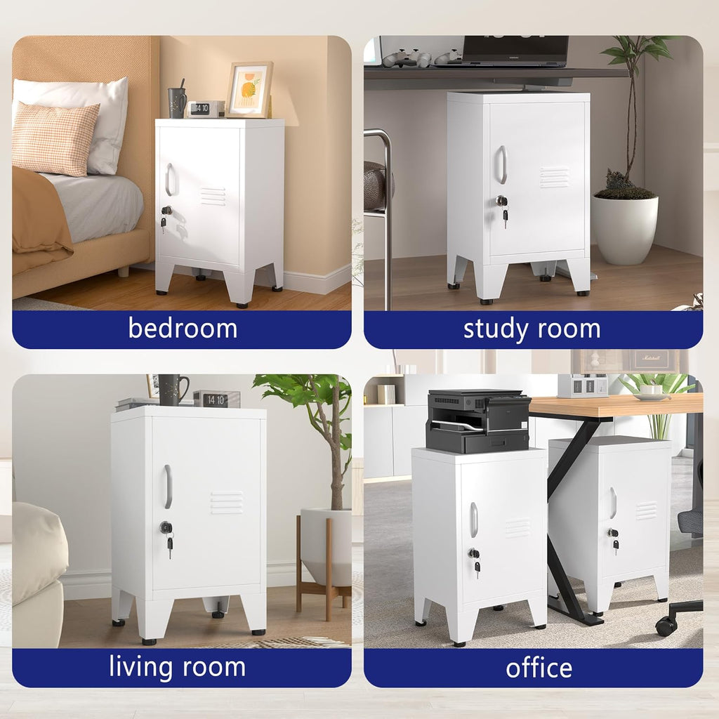 24.4" H Metal Locker Storage Cabinet with 1 Doors, Pantry with Shelves, Storage Cabinet with Adjustable Leveling Foot for Kitchen, Employees, Office, Kids Locker