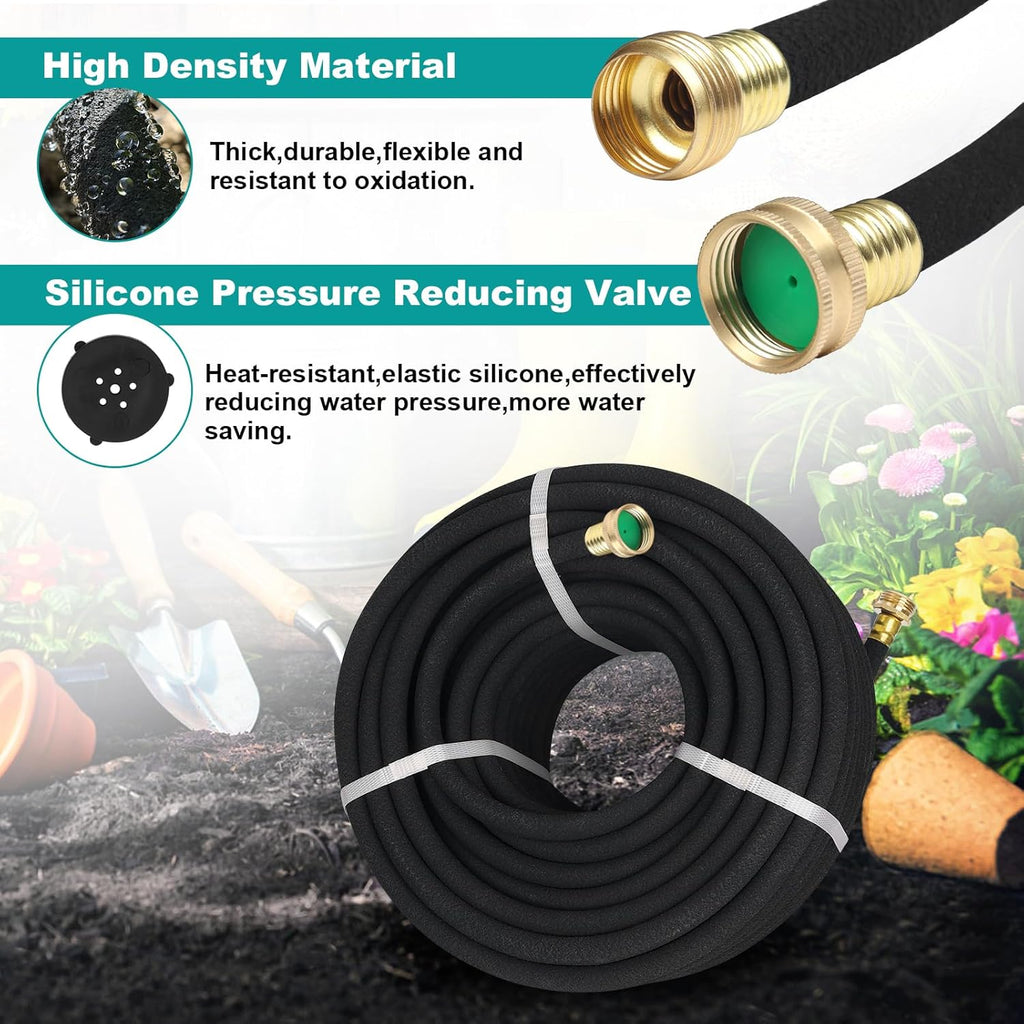 150 FT Soaker Hose 1/2" Heavy Duty Garden Hose to Save 70% Water Drip Irrigation Kit for Lawn/Yard Landscaping Beds (150FT)