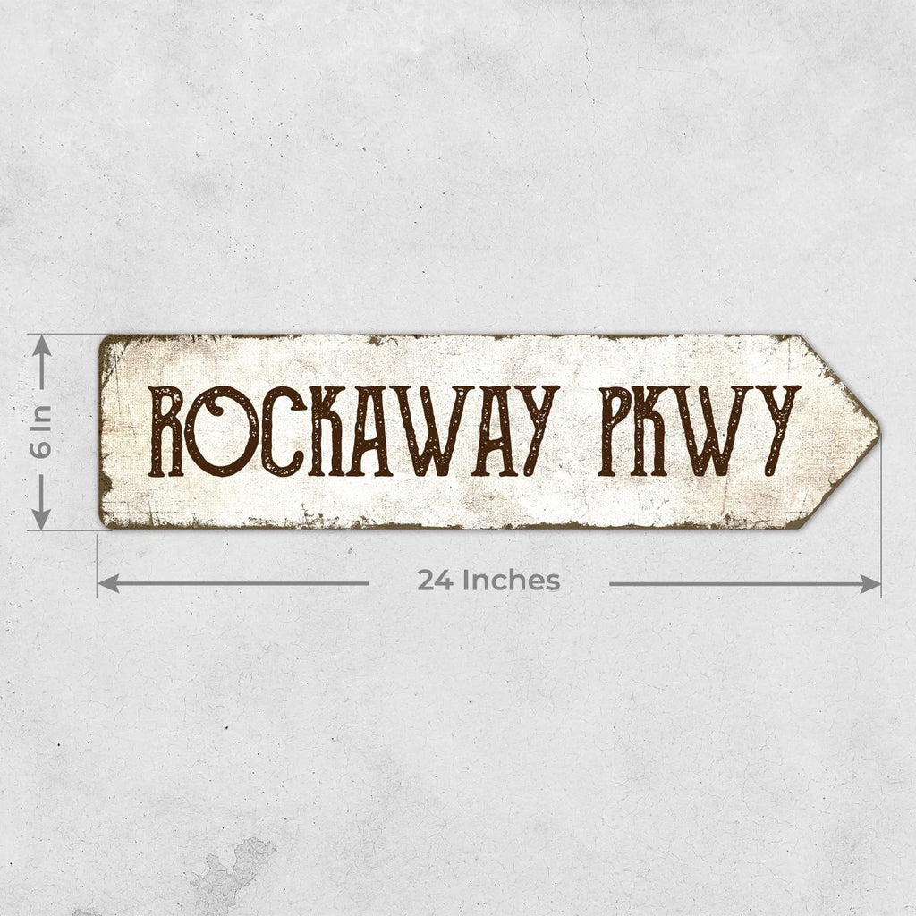 Rustic Custom Sign, Personalized Right Directional Metal Composite Street Sign for Indoor and Outdoor Use 6x24 Inches, ACM Made in the USA