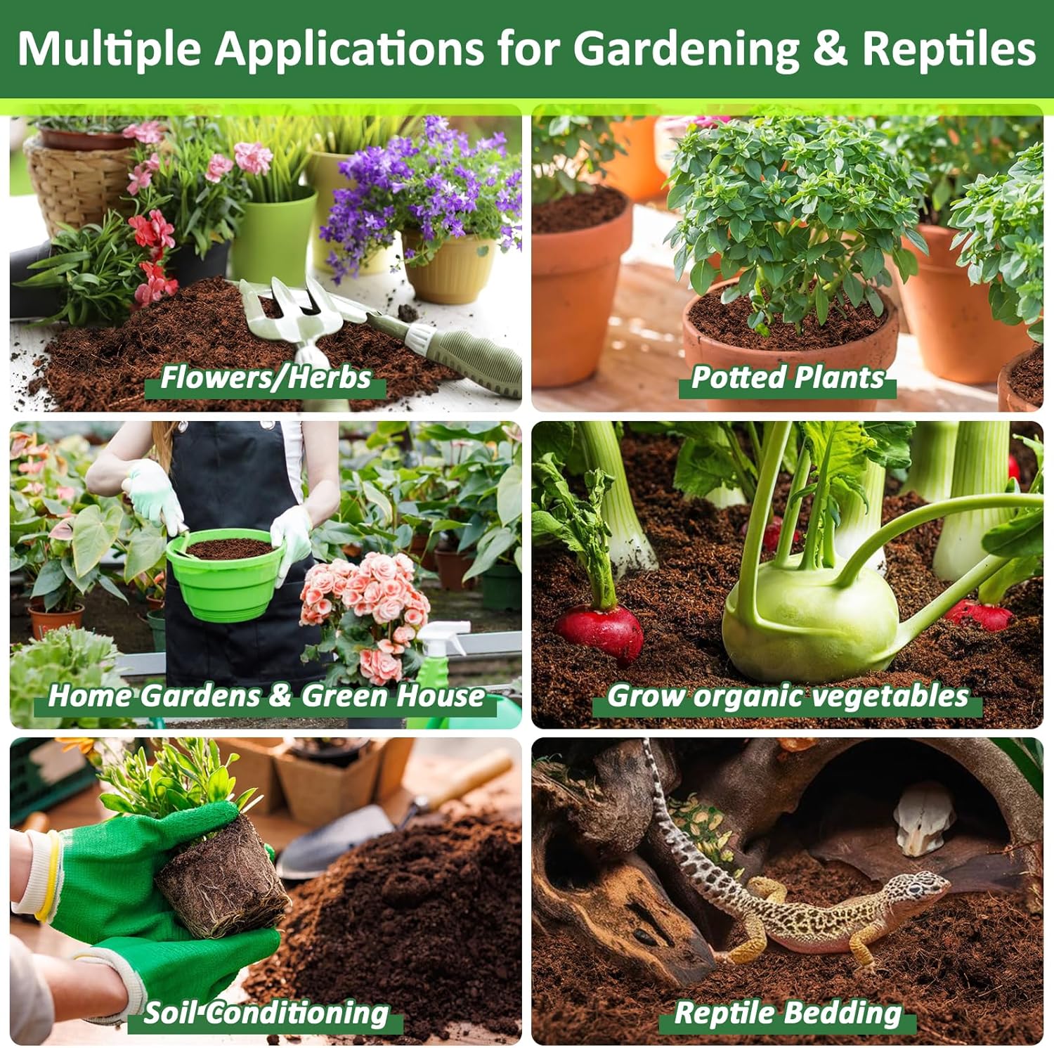 Legigo 2 Pack Premium Coco Coir Brick for Plants- 100% Organic Compressed Coconut Coir Bricks Starting Mix, Coco Coir Fiber Coconut Husk for Planting, Gardening, Potting Soil Substrate, Herbs