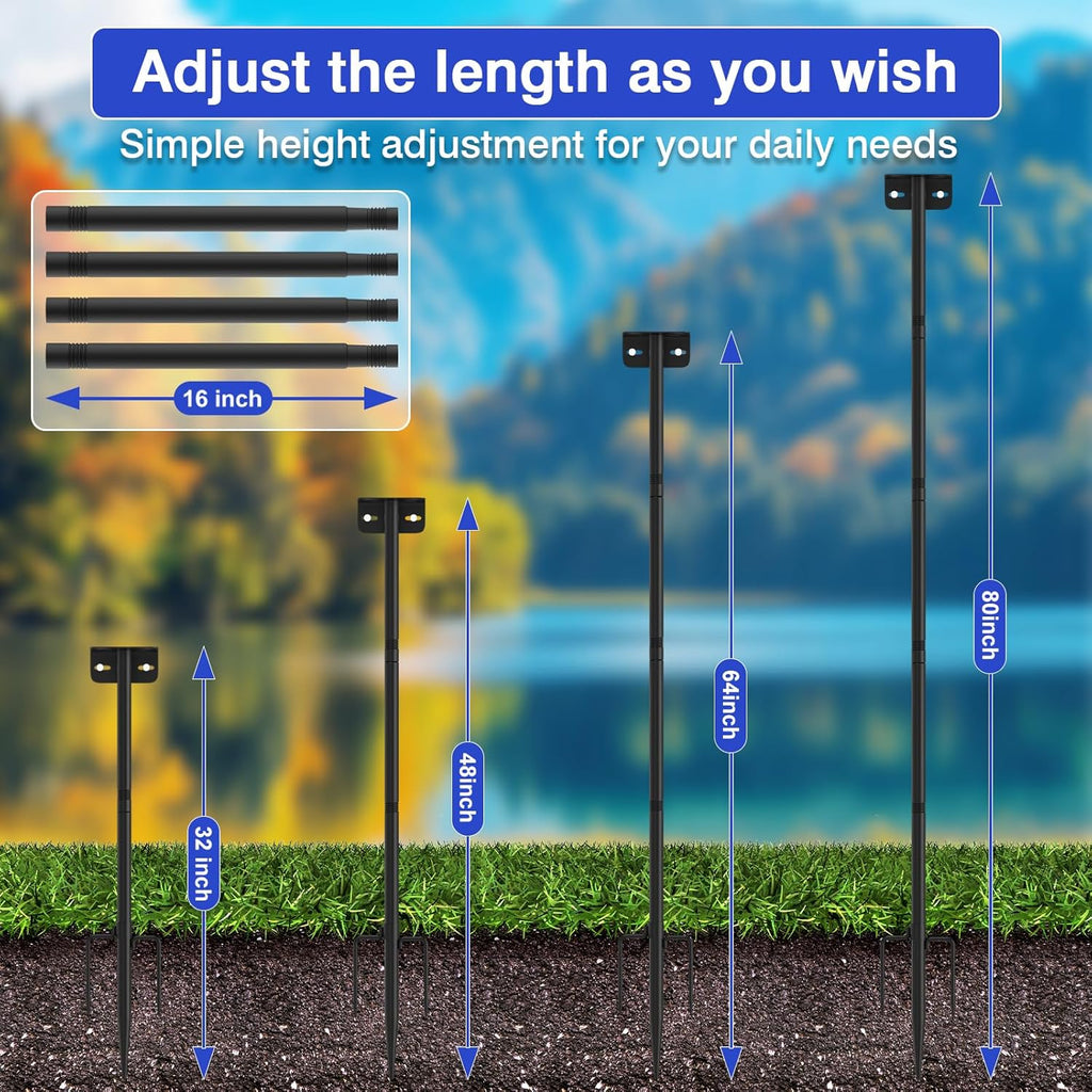 72 Inch Adjustable Bird Feeder Pole,Bird House Pole Suitable for Feeders & Birdhouse,Weather Station,Heavy-Duty Rustproof Design,Enhance Outdoor Decor & Birdwatching Experience (1 Pack 72 inch)