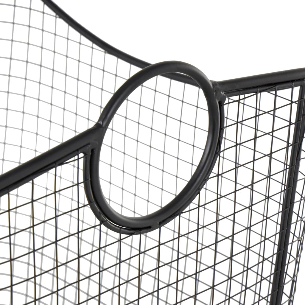 Deco 79 Metal Decorative and Functional Storage Basket Deep Basket Organizer with Round Handles, Basket for Storage 20" x 18" x 20", Black