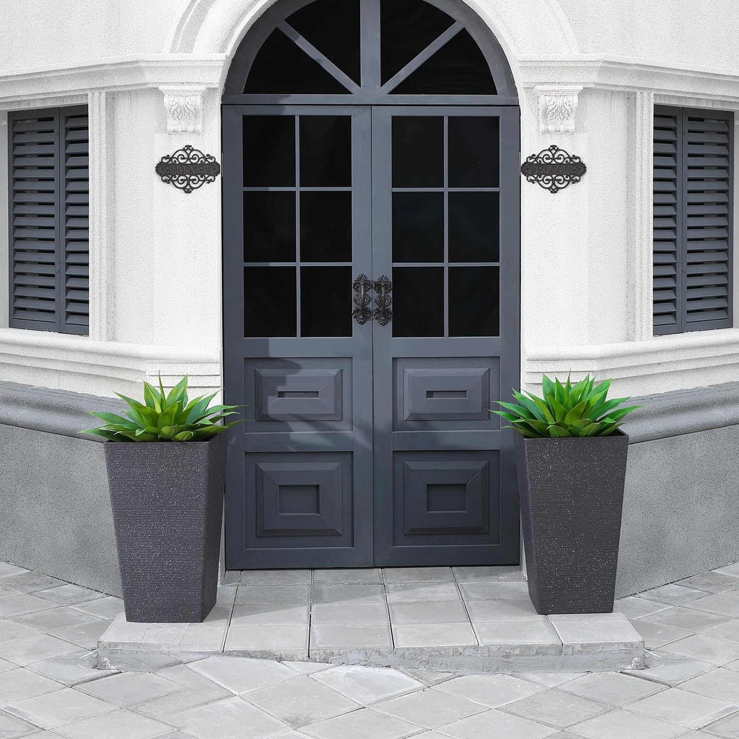 Artificial Plants Fake Agave Succulent Plant 28 Inch Big Size Faux Succulents Stems for Indoor Outdoor Realistic & Natural Home Decor Plants for Office Housewarming 2 Pack