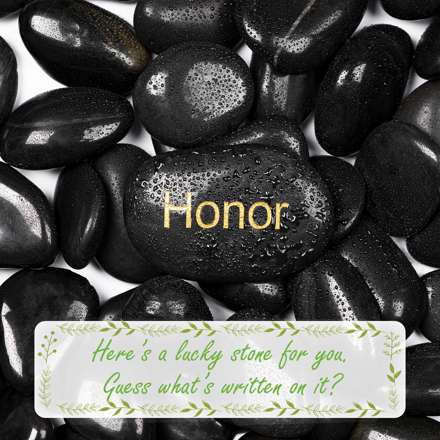 20lbs Natural River Rocks, High-Polished Pebbles for Plants Garden, 1-2 inch Decorative Stones, Ideal for Fish Tank, Vases, Crafting, Home Decor and Garden Landscaping Rocks,Black