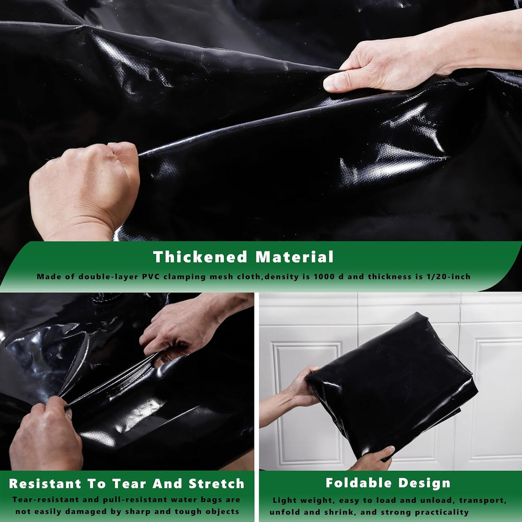 MXQMKL 540 L/142 gal Water Bladder Storage Containers, Foldable Portable Water Tank Large Capacity Soft Water Bag, Drought Resistance, Fire Prevention, Emergency Water