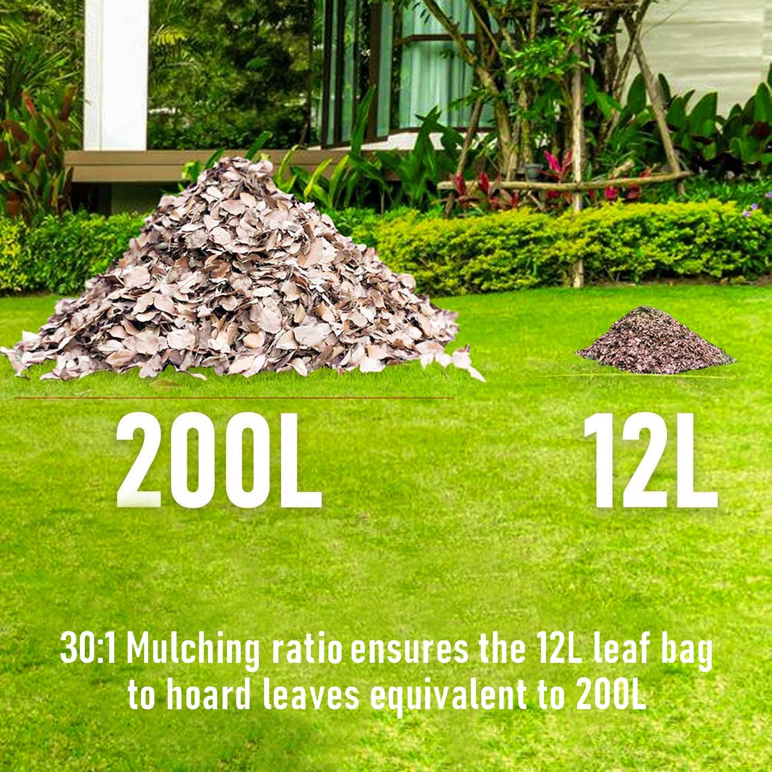 RB 40V 3-in-1 Cordless Vacuum Blower – Powerful Leaf Blower, Mulcher & Vacuum with 4.0Ah Battery & Fast Charger, Adjustable Handle, 12L Bag, 30:1 Mulching Ratio