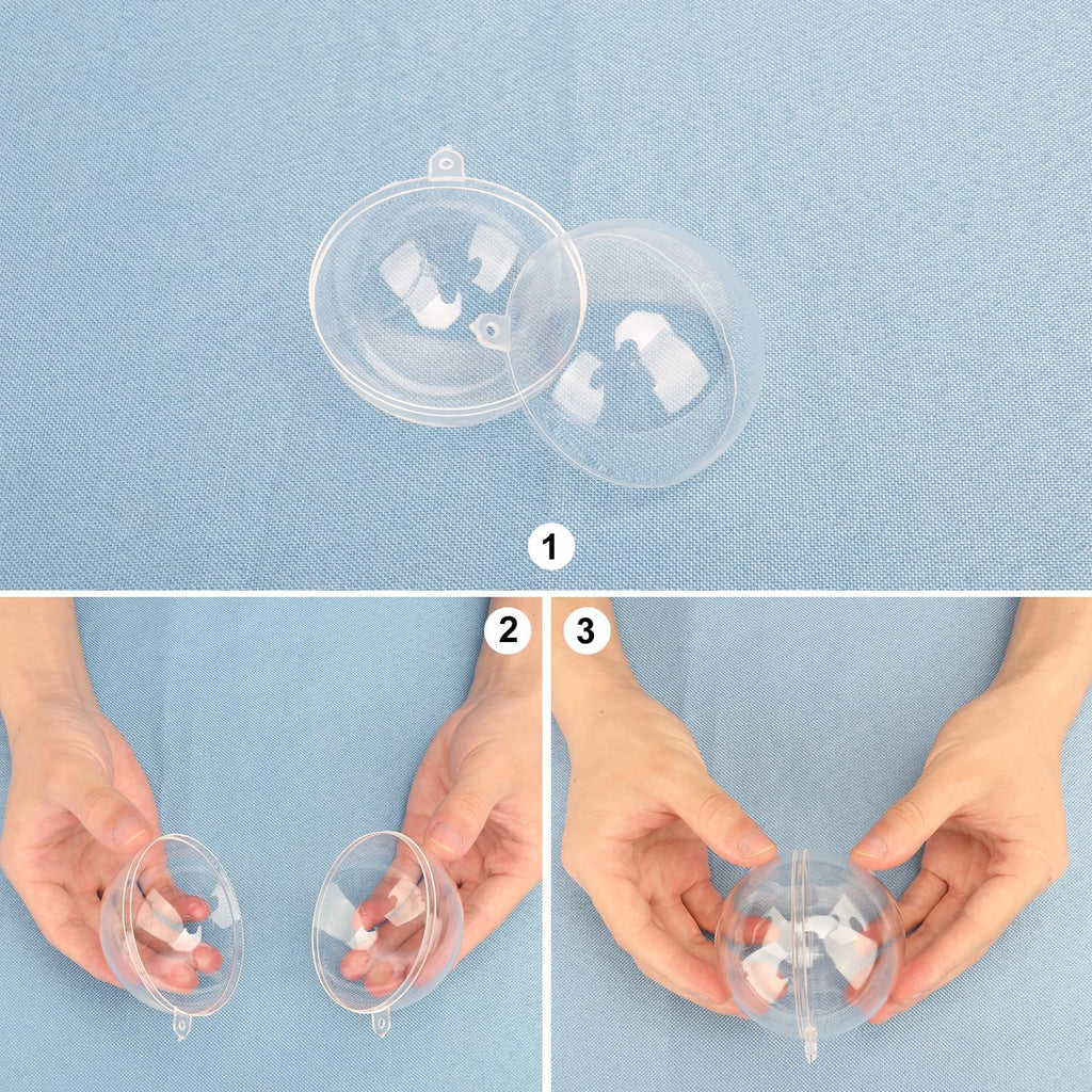 80 Pcs 2.76 Inch Clear Acrylic Fillable Balls, Christmas DIY Fillable Ornaments Balls, Acrylic Ornaments Ball for Christmas, Holidays, Weddings, Parties, and Home Decor