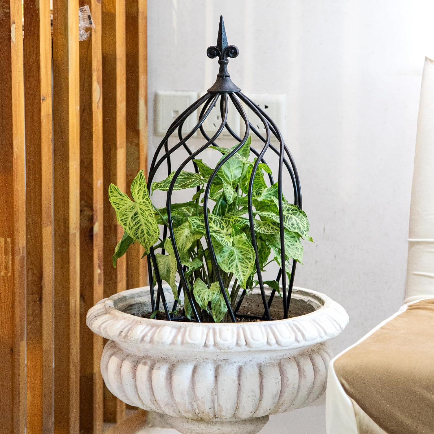 23-Inch Metal Obelisk Trellis for Climbing Plants | Sturdy Iron Design, Ideal for Outdoor Roses and Potted Vines | Easy Assembly, Compact Vertical Garden Decor for Indoor & Outdoor Use