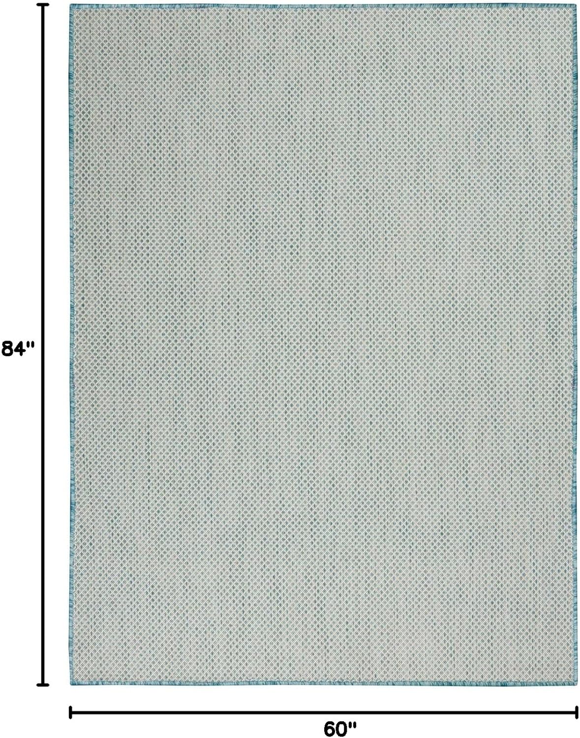 Nourison Home Courtyard 60" x 84" Fabric Indoor/Outdoor Rug in Ivory Aqua
