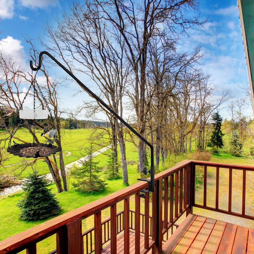 MIXXIDEA 2 Pack Heavy Duty Extensible Adjustable Deck Hooks for Hanging Bird Feeders, Plants, Suet Baskets, Wind Chimes, Lanterns