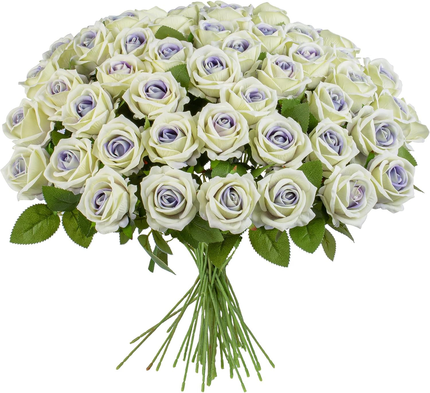 Fake Plants Roses Flowers Plastic Flowers Spring Decorations for Home Gifts for Gf Roses Artificial Flowers for Vase Fake Flowers Home Decor19.6”(Purple Heart 50PCS)