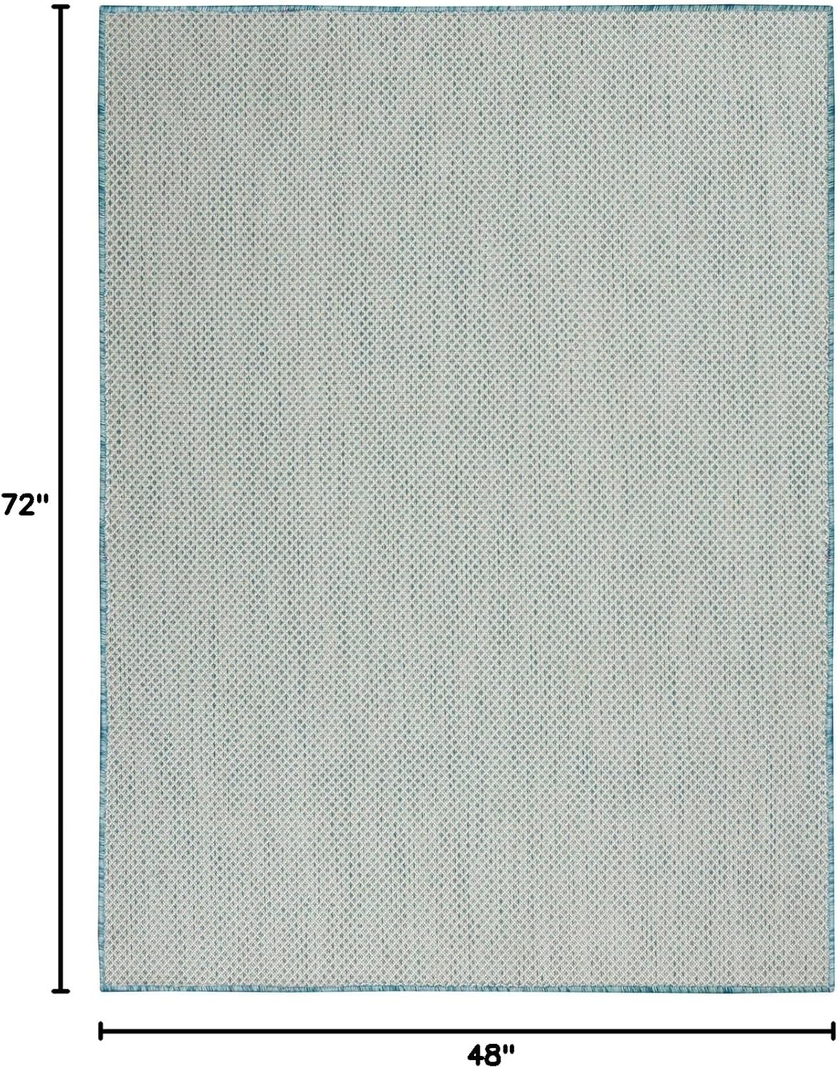 Nourison Home Courtyard 48" x 72" Fabric Indoor/Outdoor Rug in Ivory Aqua