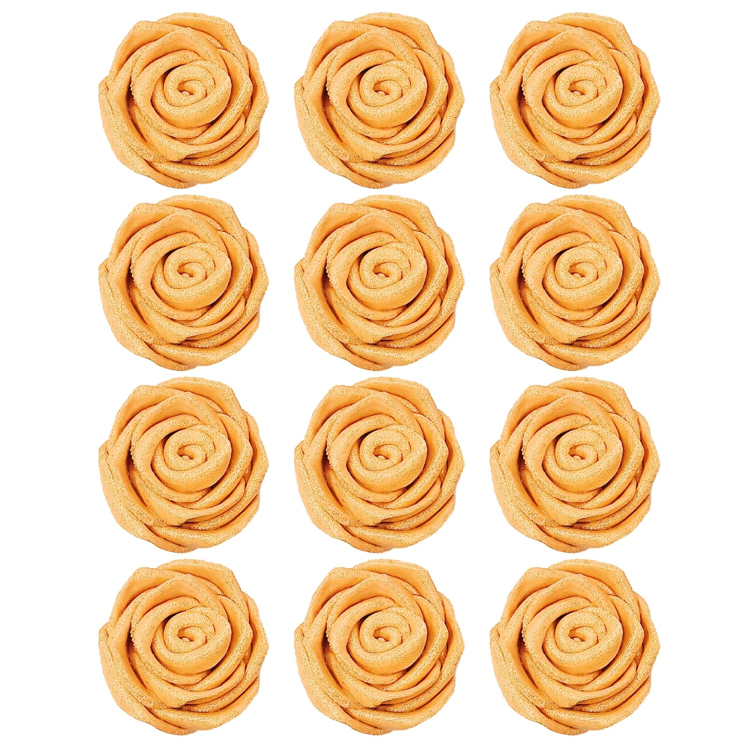 Confect Metallic Edible Rose Topper – Gold Roses for Cake, Cupcake & Doughnut Decoration – Pack of 12 Edible Floral Toppers- Vegan, Gluten-Free, Nut-Free, Soy-Free, Dairy-Free, Palm Oil-Free