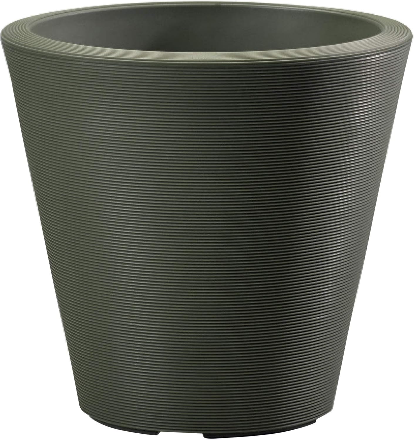 Crescent Garden Madison Planter– Weather-Resistant, Double Walled Indoor/Outdoor Plant Pot with Drain Hole – Extra Large Commercial Size Pot, 34-Inch (Olive)